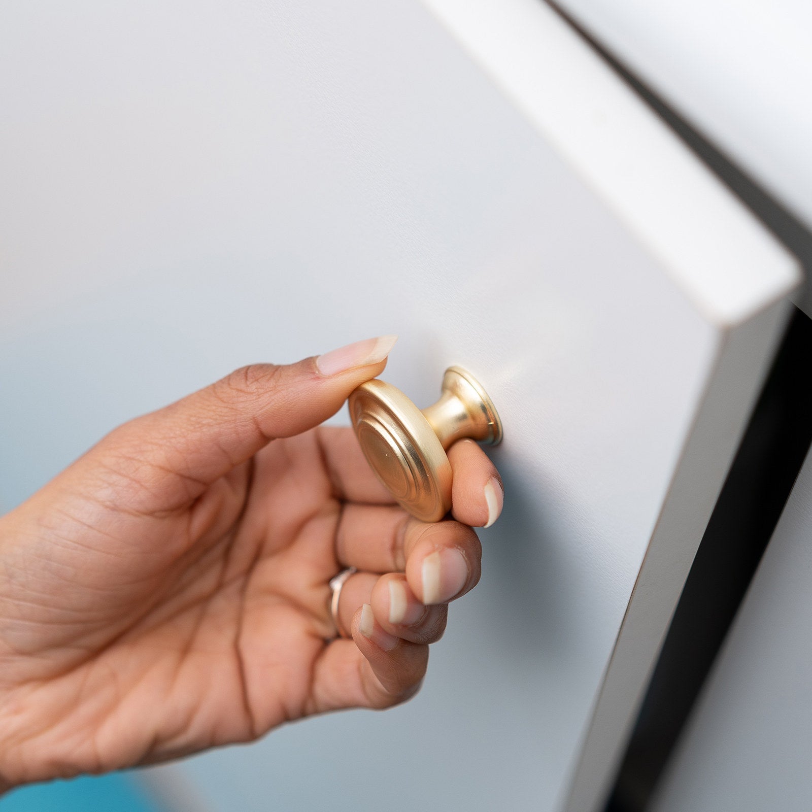 Taskmaster 34mm Brushed Brass Round Cabinet Knob - Single, with Screw