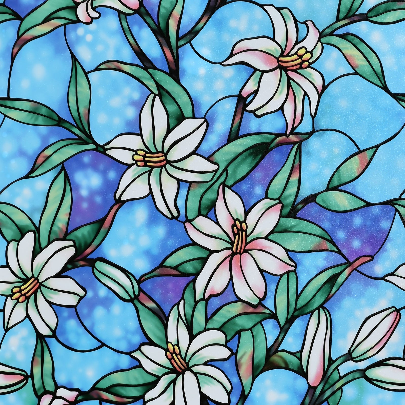 Pillar 0.45 x 2m Stained Glass Static Window Film, Removable & Adhesive-Free
