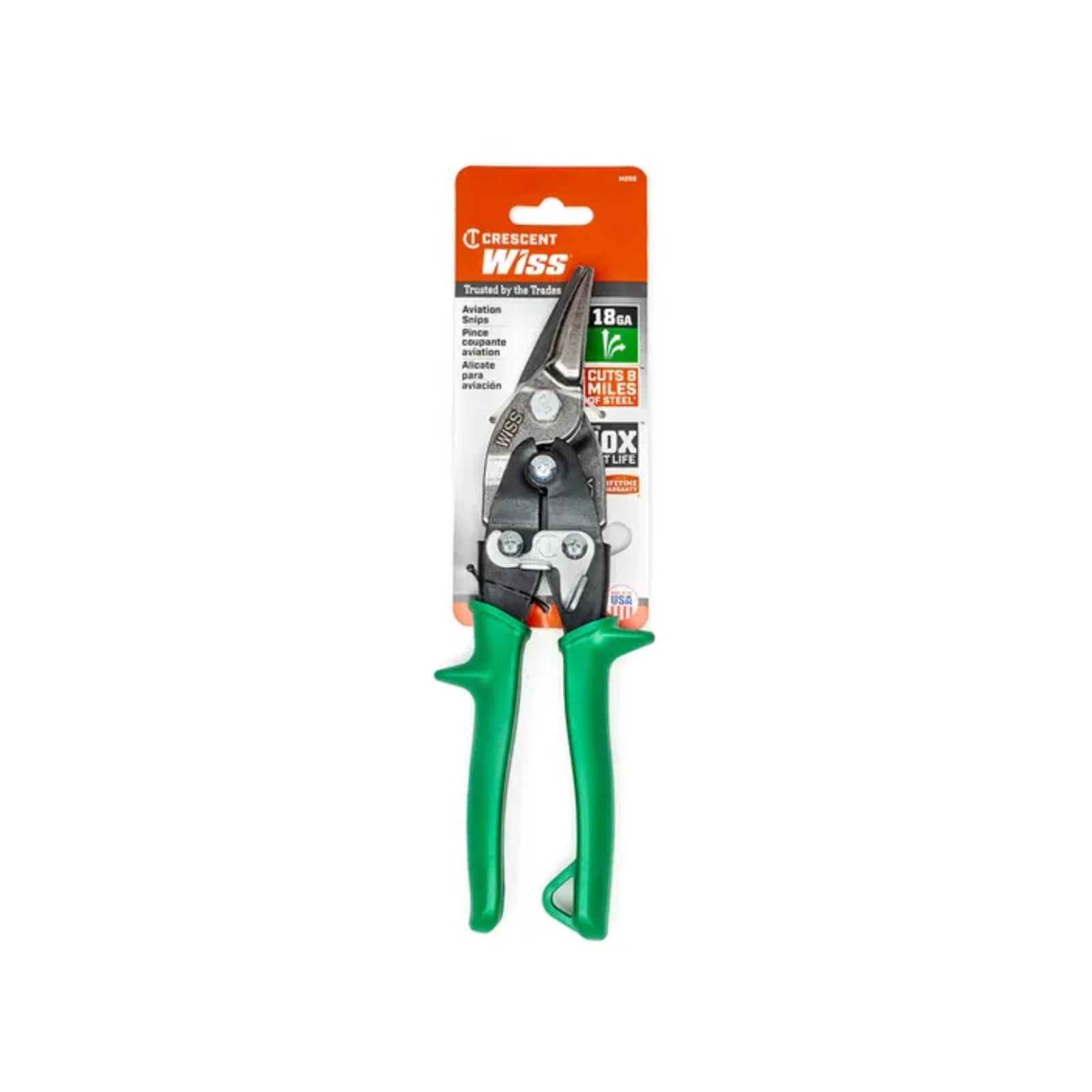 Crescent WISS 248mm Right Cut Aviation Snips Green