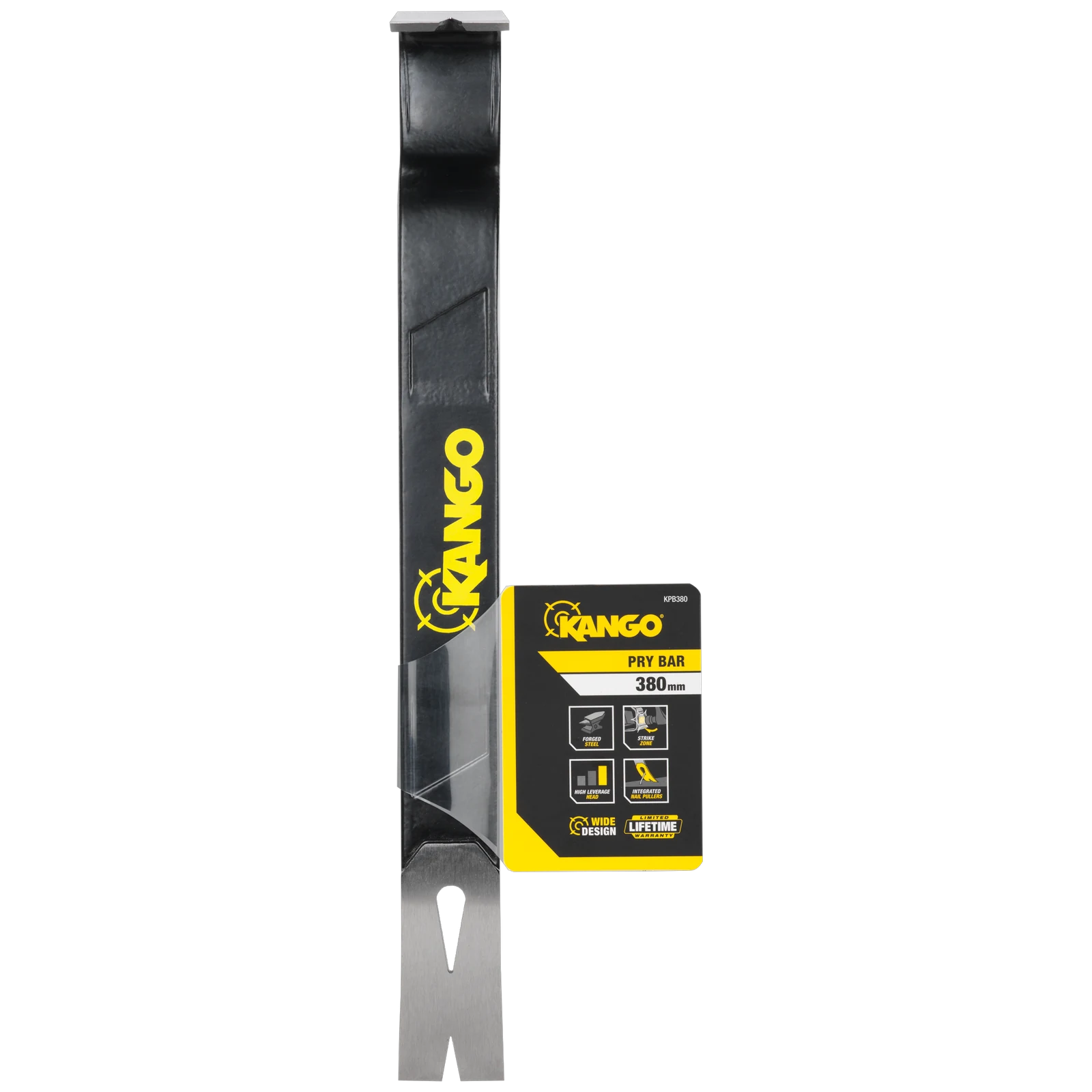 Kango 380mm Flat Pry Bar with Built-In Fulcrum and Nail Pullers