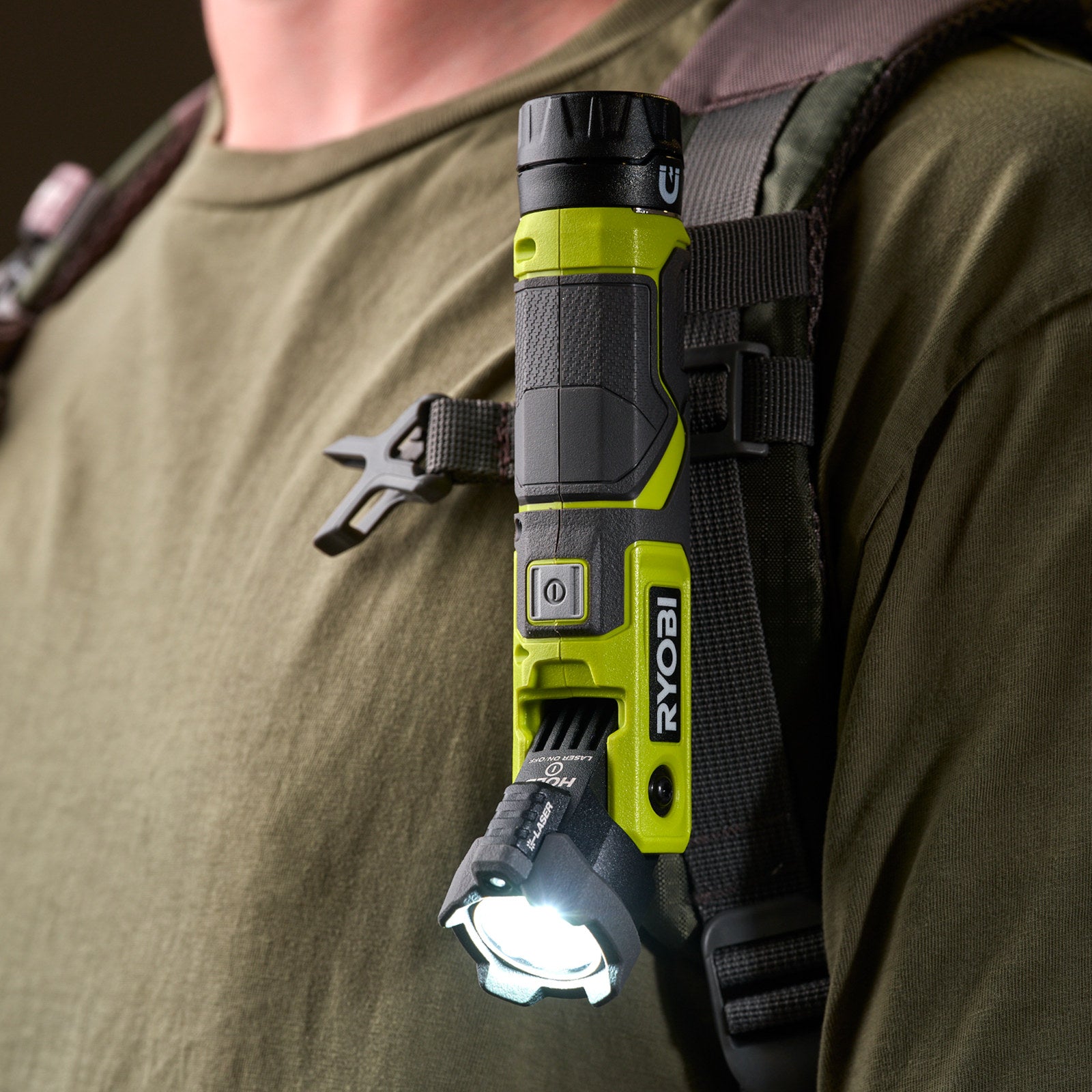 Ryobi USB Lithium Pivoting Laser Light 2Ah Kit RPLL4K - Cordless Magnetic Work Light
