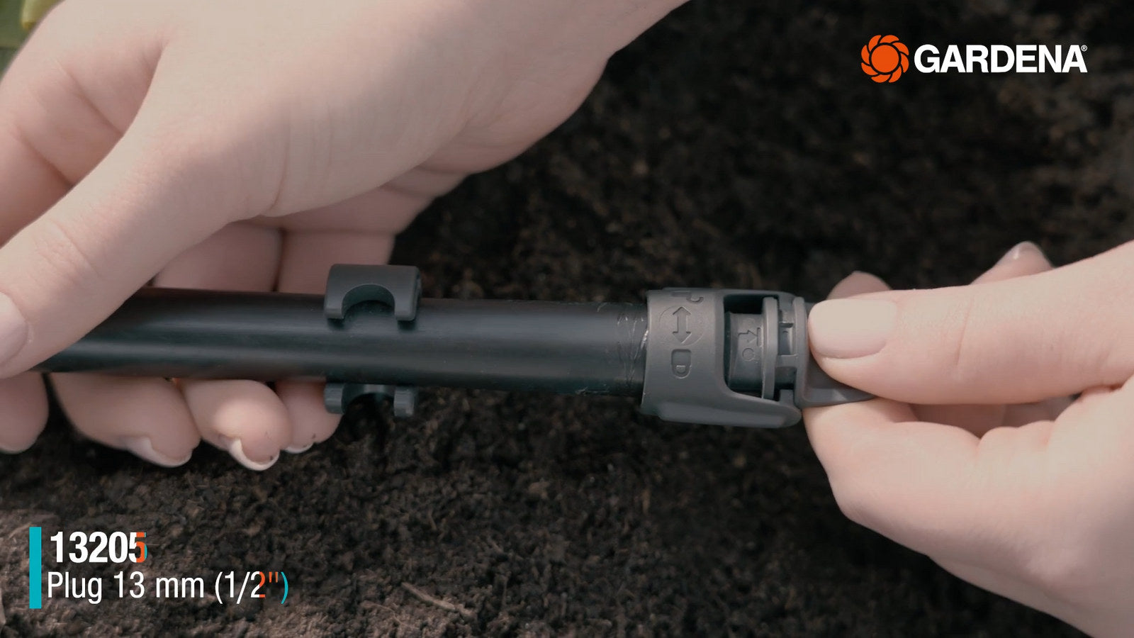 GARDENA 13mm Micro Irrigation Plug 5 Pack Black High-Impact Plastic