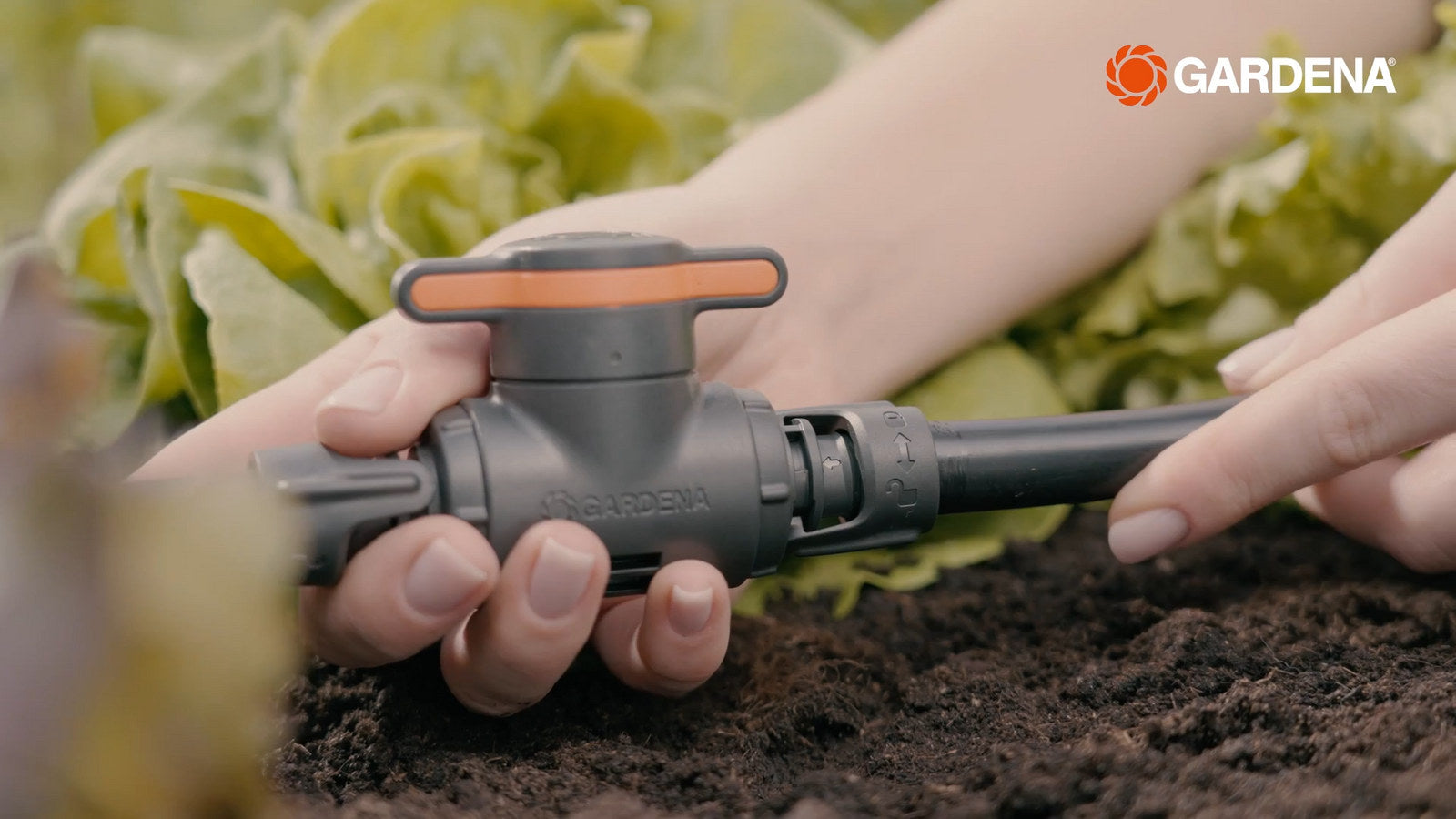 GARDENA 13mm Micro Irrigation Shut-Off / Regulation Valve Black High-Impact Plastic