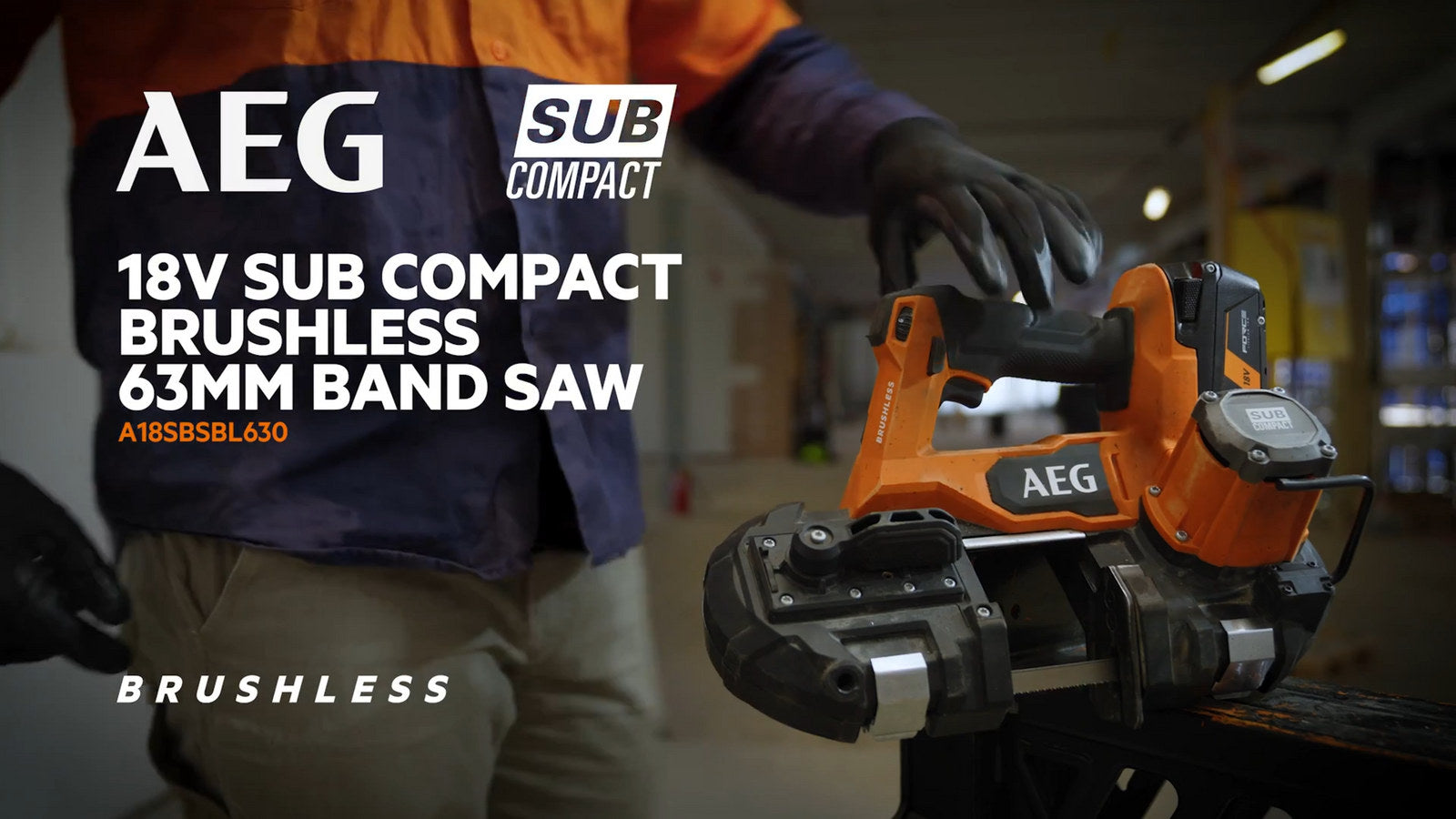 AEG 18V Sub Compact Brushless 63mm Band Saw A18SBSBL630 - Skin Only