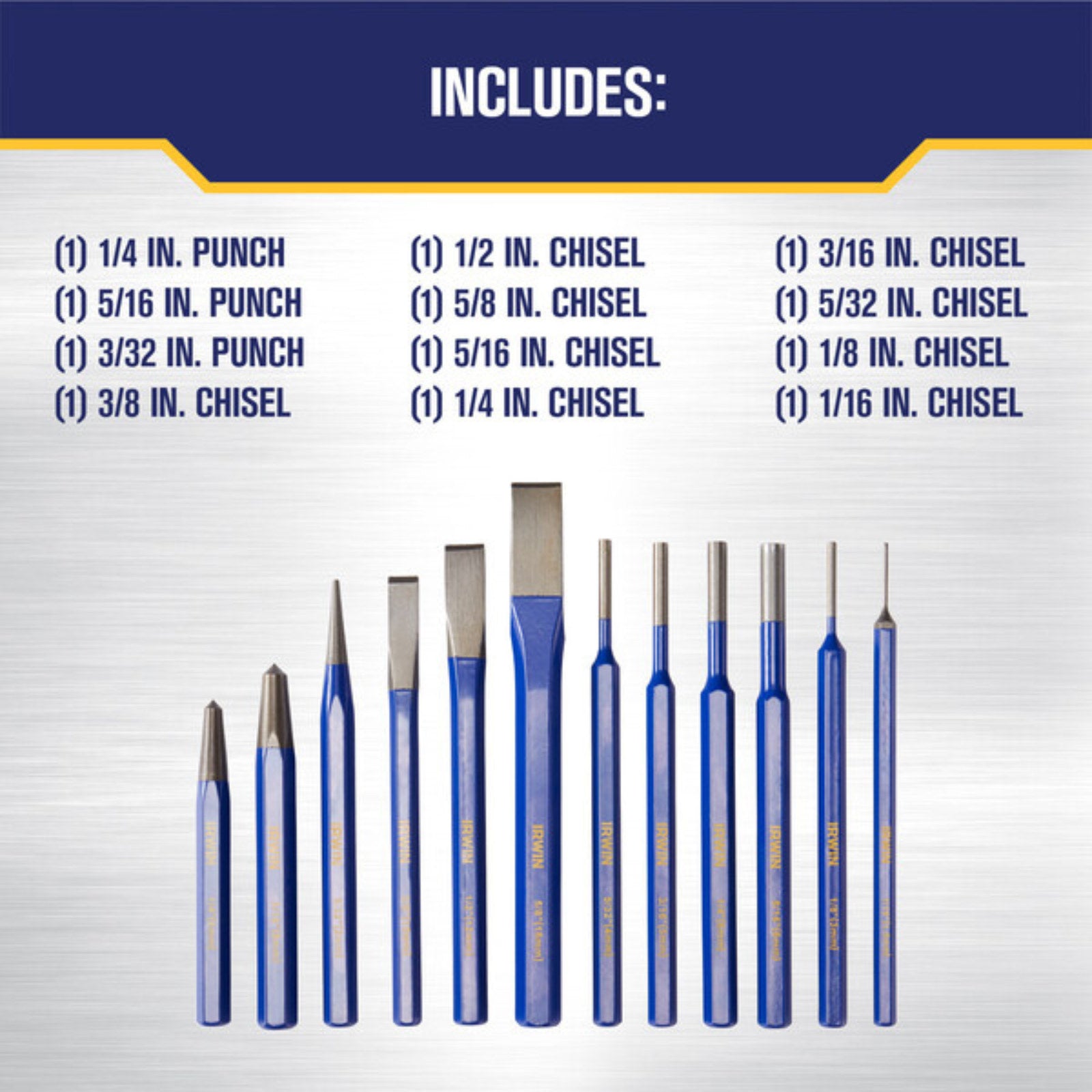 Irwin 12 Piece Cold Chisel and Punch Set
