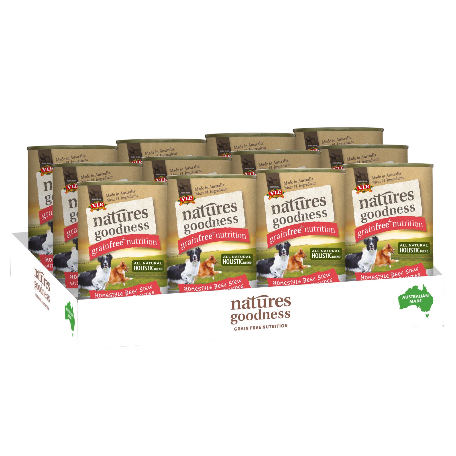 Natures Goodness Homestyle Beef Stew with Carrots & Potatoes Grain Free Adult Wet Dog Food 400g 12 Pack