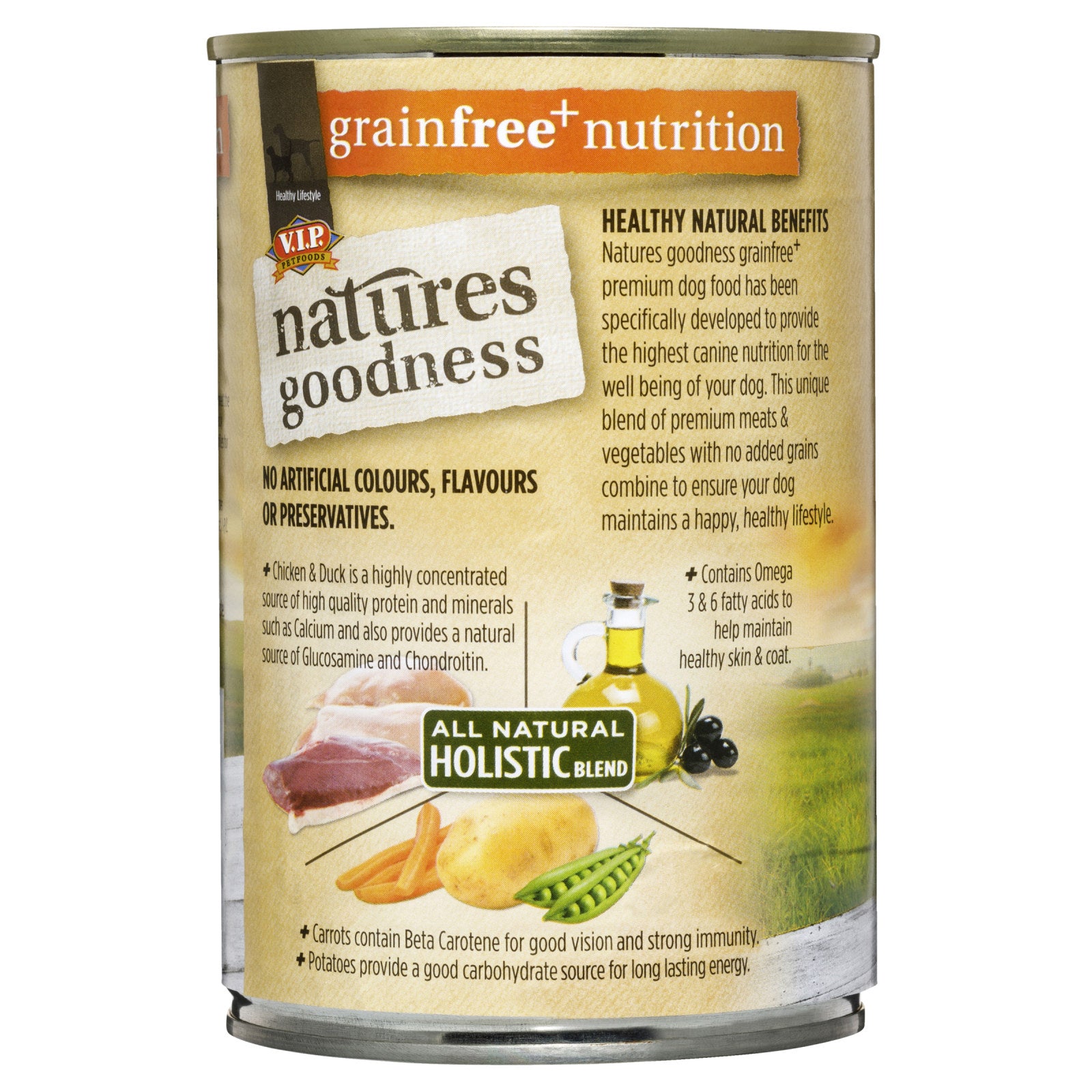 Natures Goodness 400g Chicken Duck & Garden Vegetables Grain Free Adult Dog Wet Food 12 Pack
