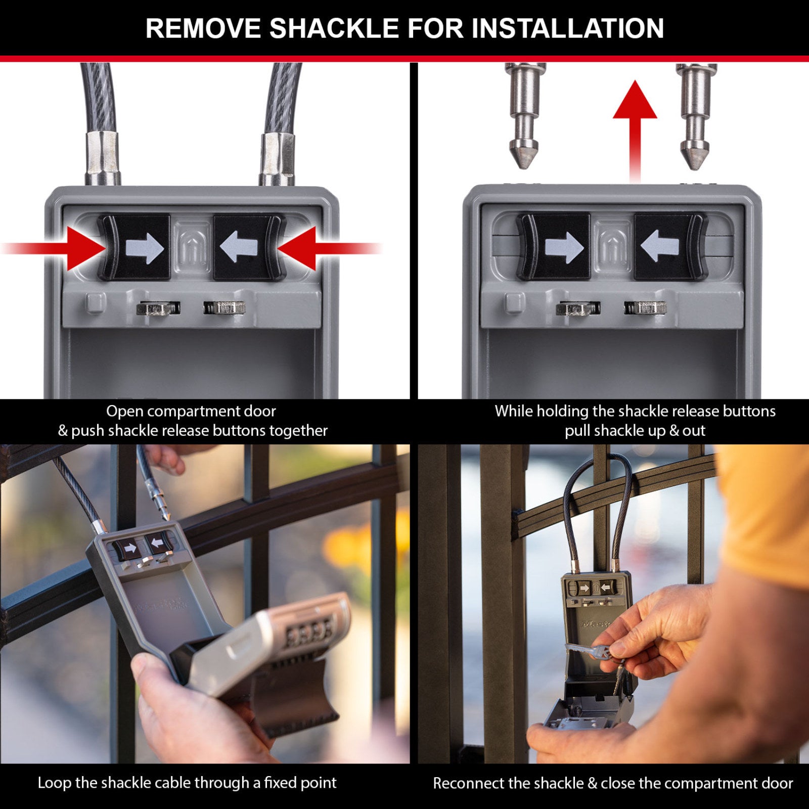 Master Lock Cable Next Gen Portable Key Safe - Steel Combination Lock Box for 10 Keys