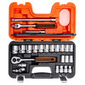 Bahco 1/2" Square Drive Metric Socket Set with Ratchet & Hex Profile