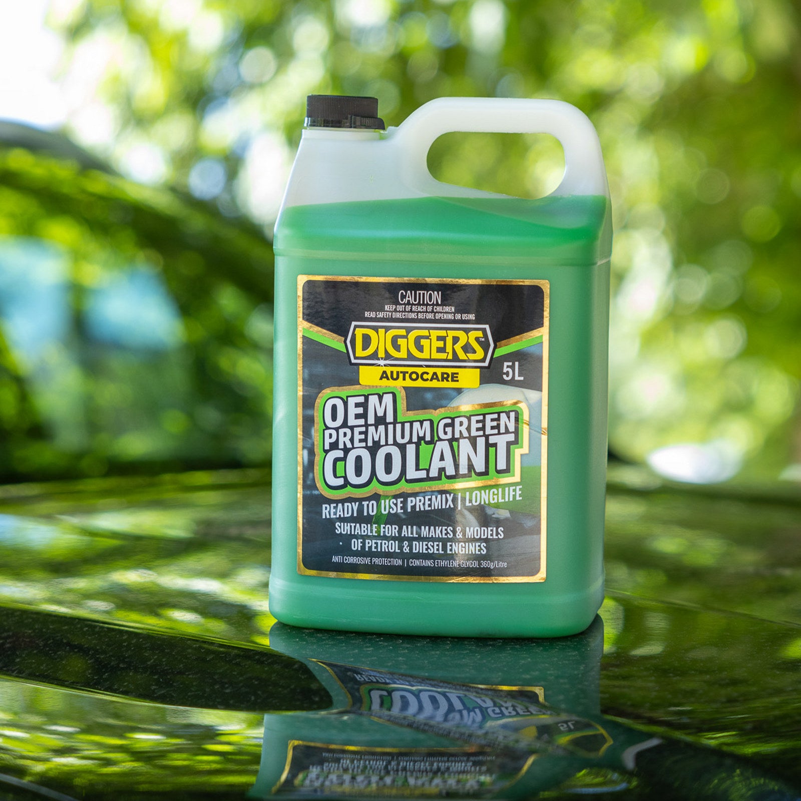 Diggers Premium Green Coolant 5L OEM Pre-Mixed Ready to Use