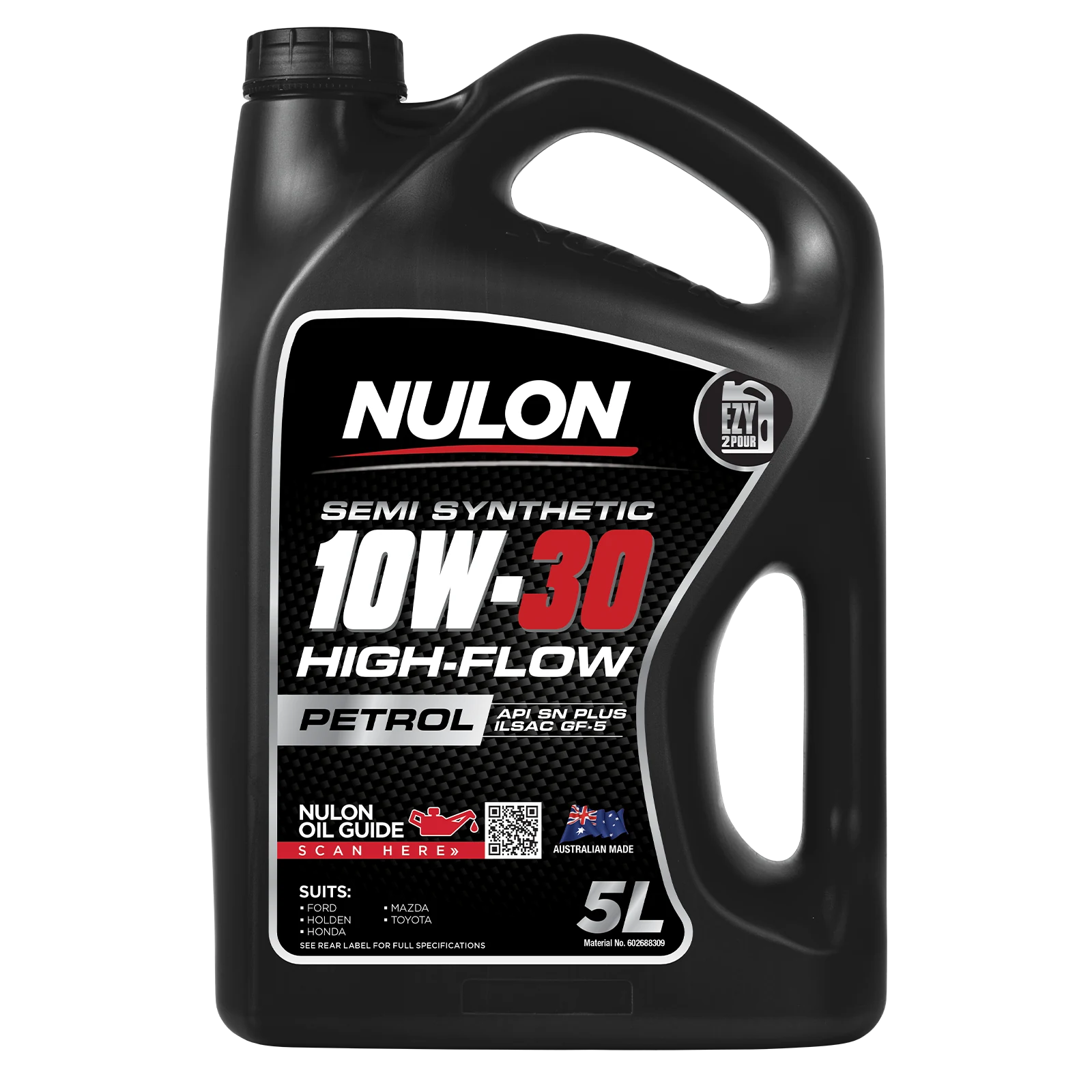 Nulon Semi Synthetic 10W-30 High-Flow Engine Oil 5L for Petrol Engines