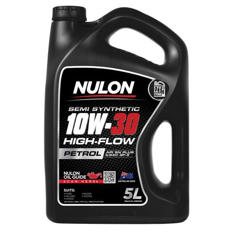 Nulon Semi Synthetic 10W-30 High-Flow Engine Oil 5L for Petrol Engines