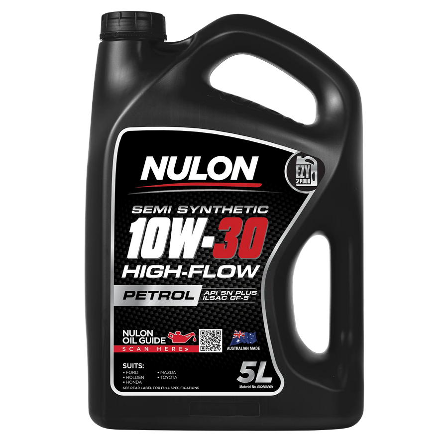 Nulon Semi Synthetic 10W-30 High-Flow Engine Oil 5L for Petrol Engines