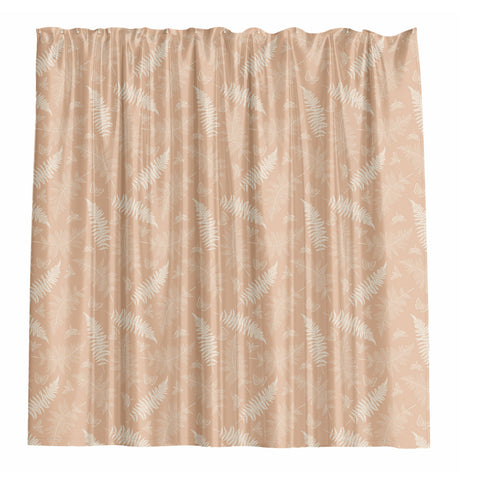 Barelli Long Drop Ferns Amberlight Polyester Shower Curtain 210 x 180cm 12 Rings