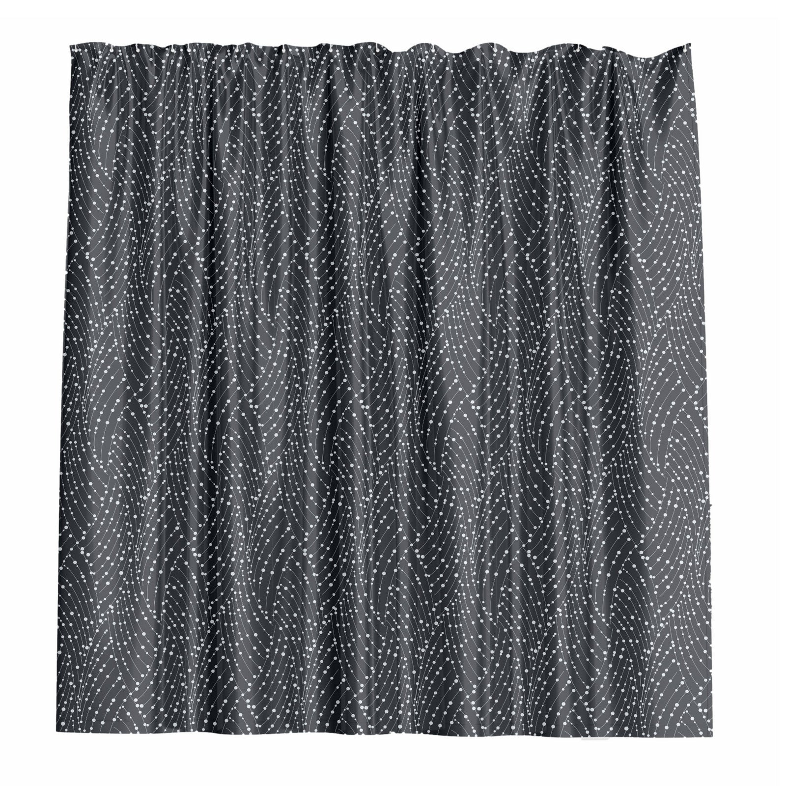 Barelli Long Drop Midnight Mist Polyester Shower Curtain 210 x 180cm 12 Rings