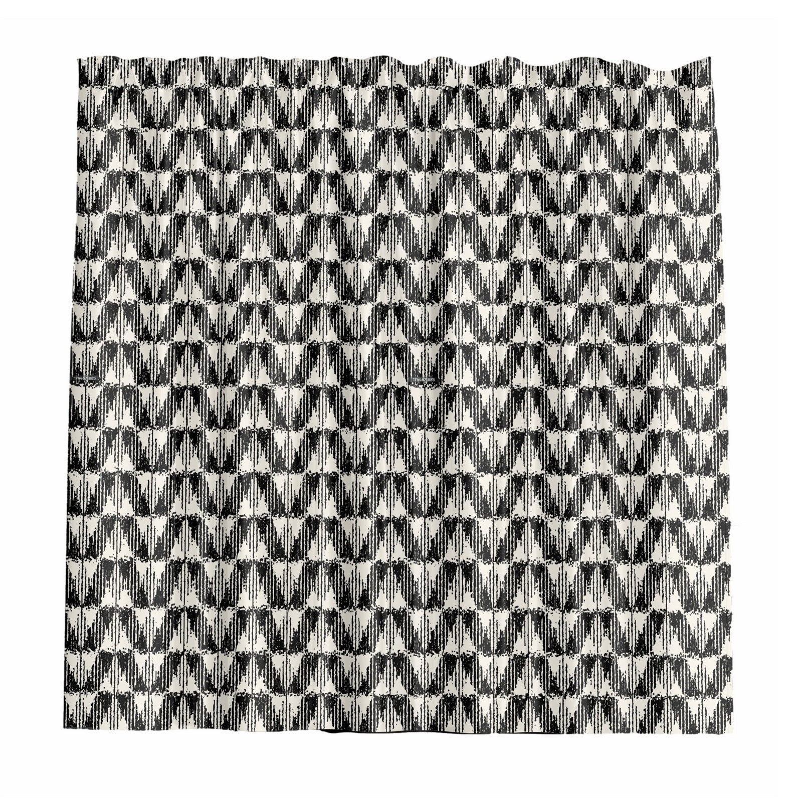 Barelli Woven Chevron Polyester Shower Curtain 180 x 180cm 12 Rings