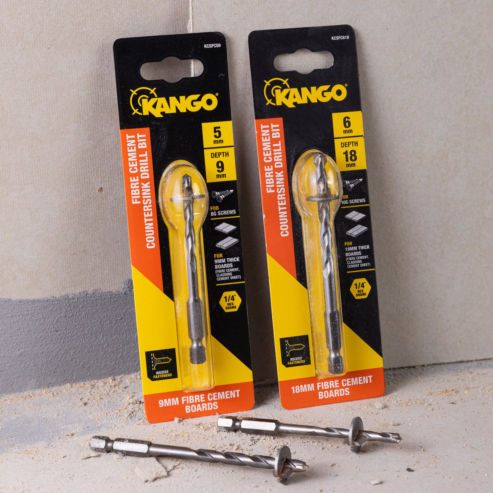 Kango 6 x 9mm Fibre Cement Countersink Drill Bit, 1/4" Hex Shank