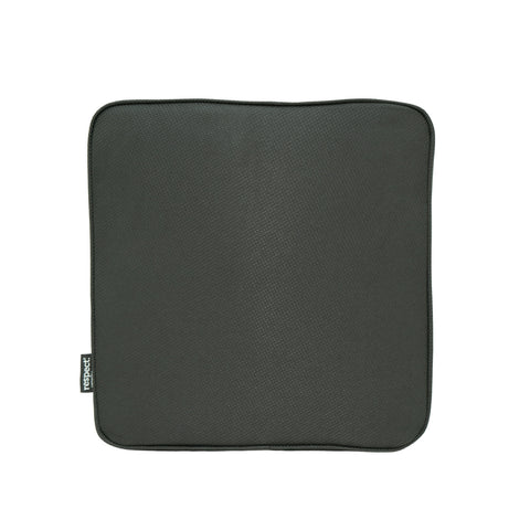 Respect Black Outdoor Square Cushion in Recycled Plastic, UV Resistant