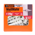 Ramset Nylon WallMate Plasterboard Anchor with Screws - 20 Pack, 24kg Hold