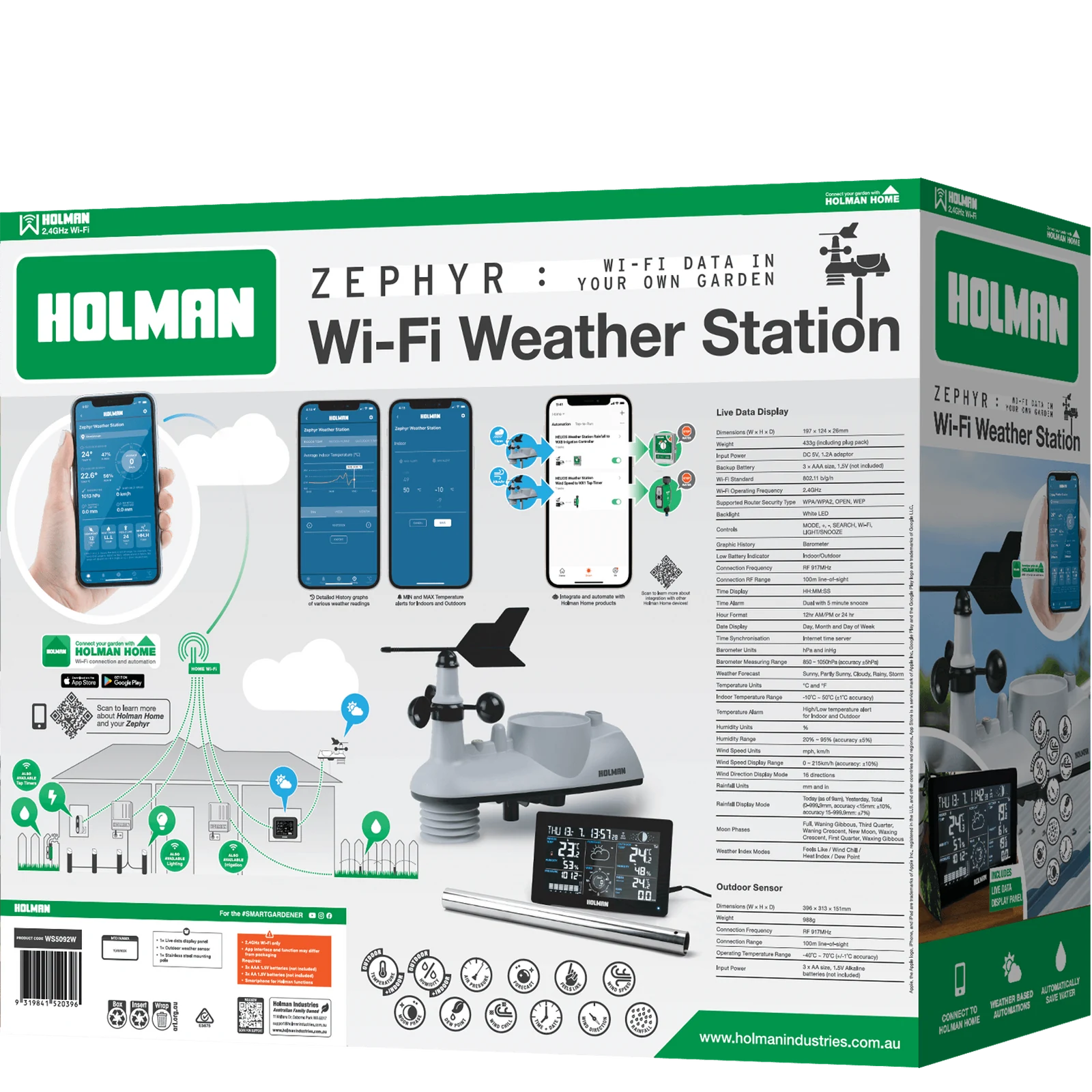 Holman Zephyr Wi-Fi Weather Station WS5092W