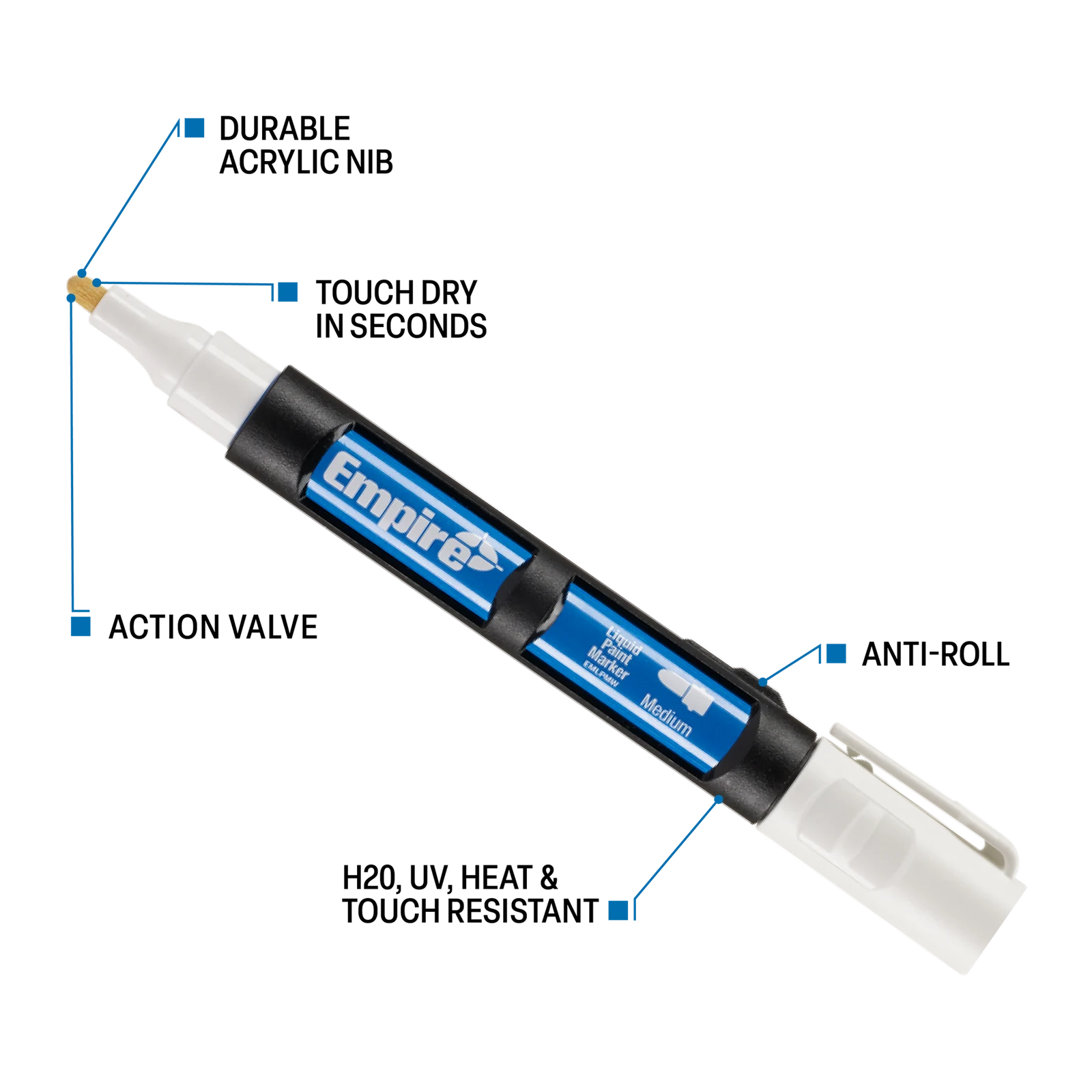 Empire White Liquid Paint Marker, Multi-Surface