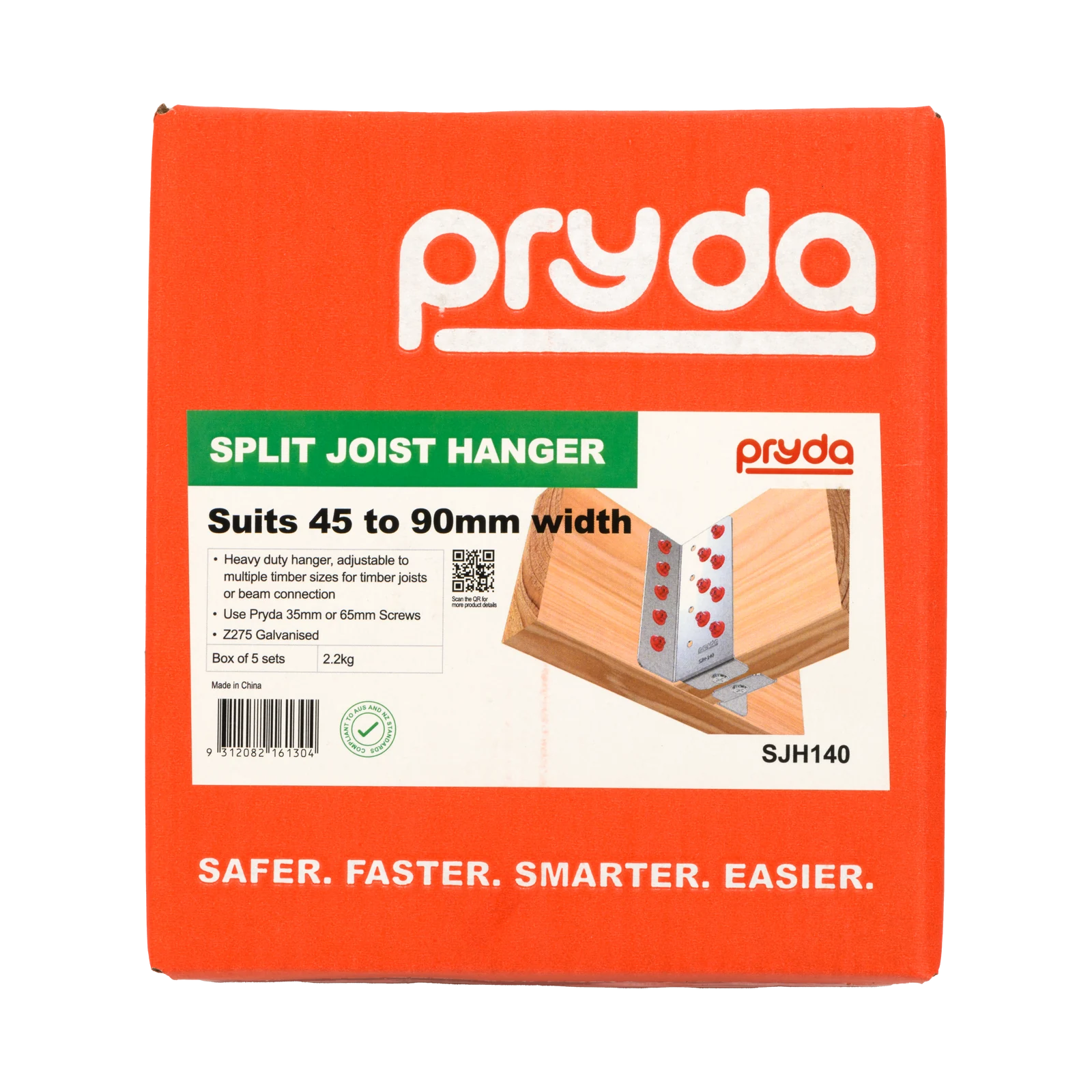 Pryda Split Joist Hanger Pair 140mm, Galvanised, 1L & 1R