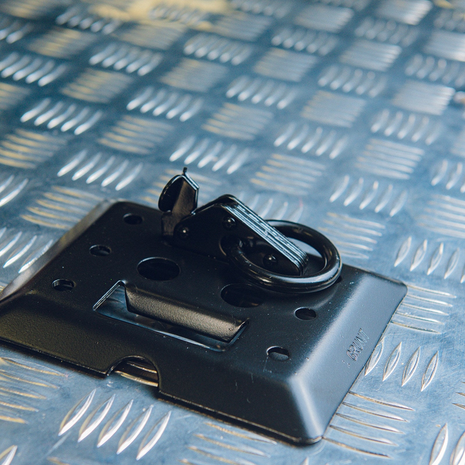 GRUNT 50mm Black O-Ring E-Track Fitting, 1350kg Lashing Capacity