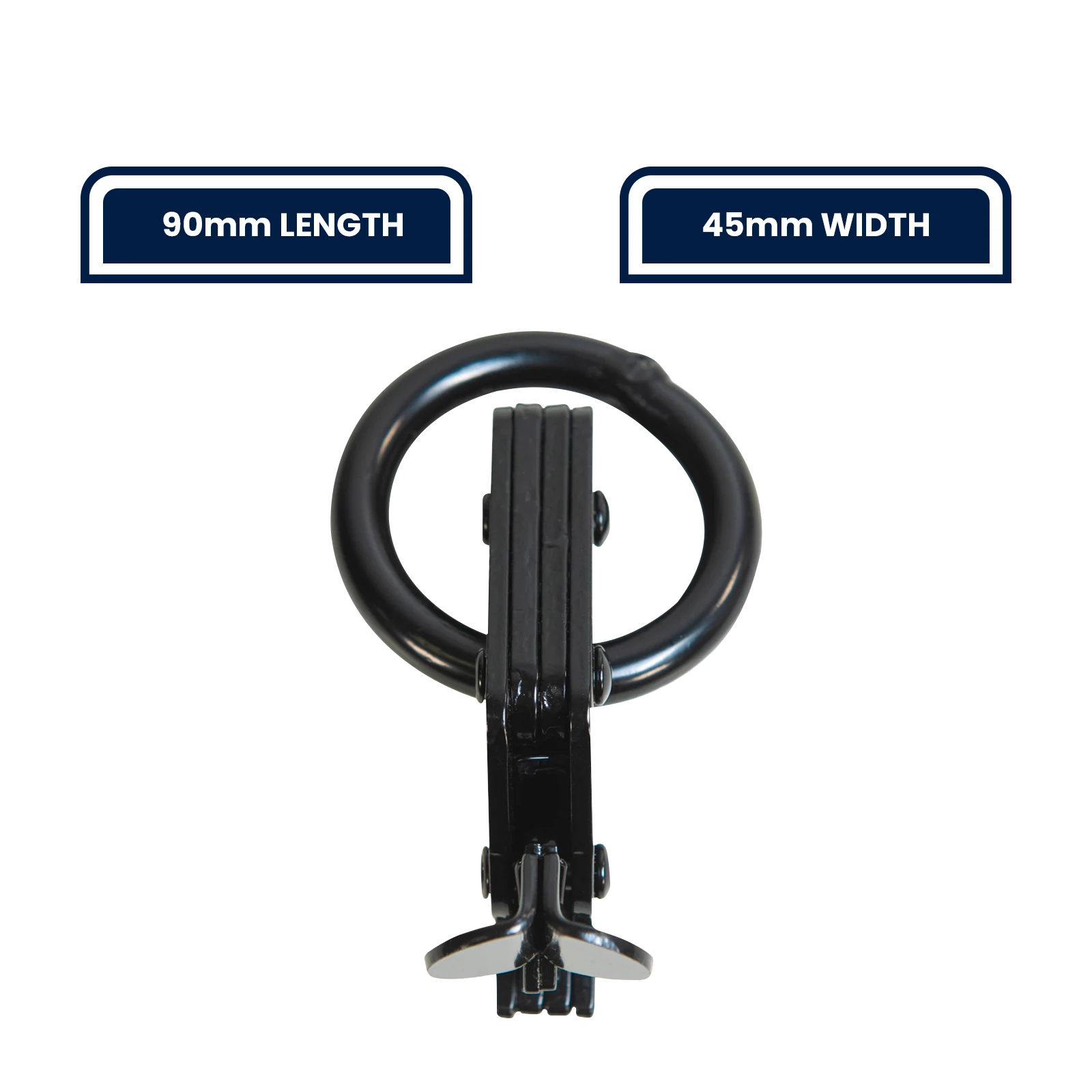 GRUNT 50mm Black O-Ring E-Track Fitting, 1350kg Lashing Capacity