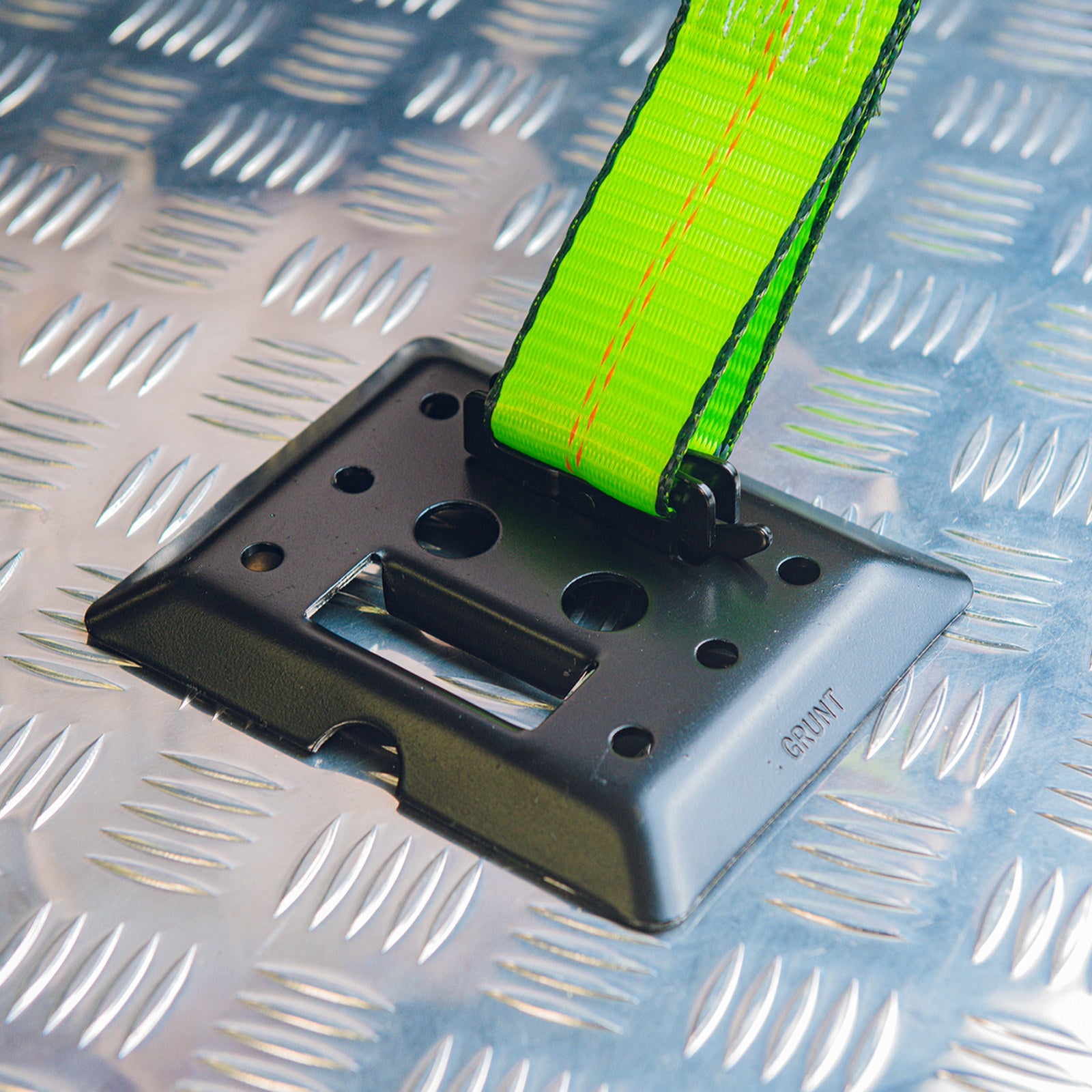 GRUNT 50mm x 18cm E-Track Tie Off with Black D-Ring, 1350kg Lashing Capacity