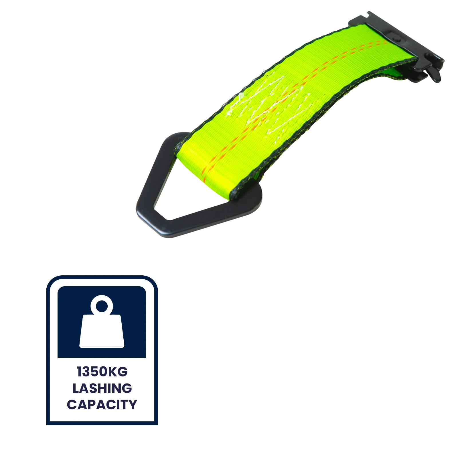 GRUNT 50mm x 18cm E-Track Tie Off with Black D-Ring, 1350kg Lashing Capacity