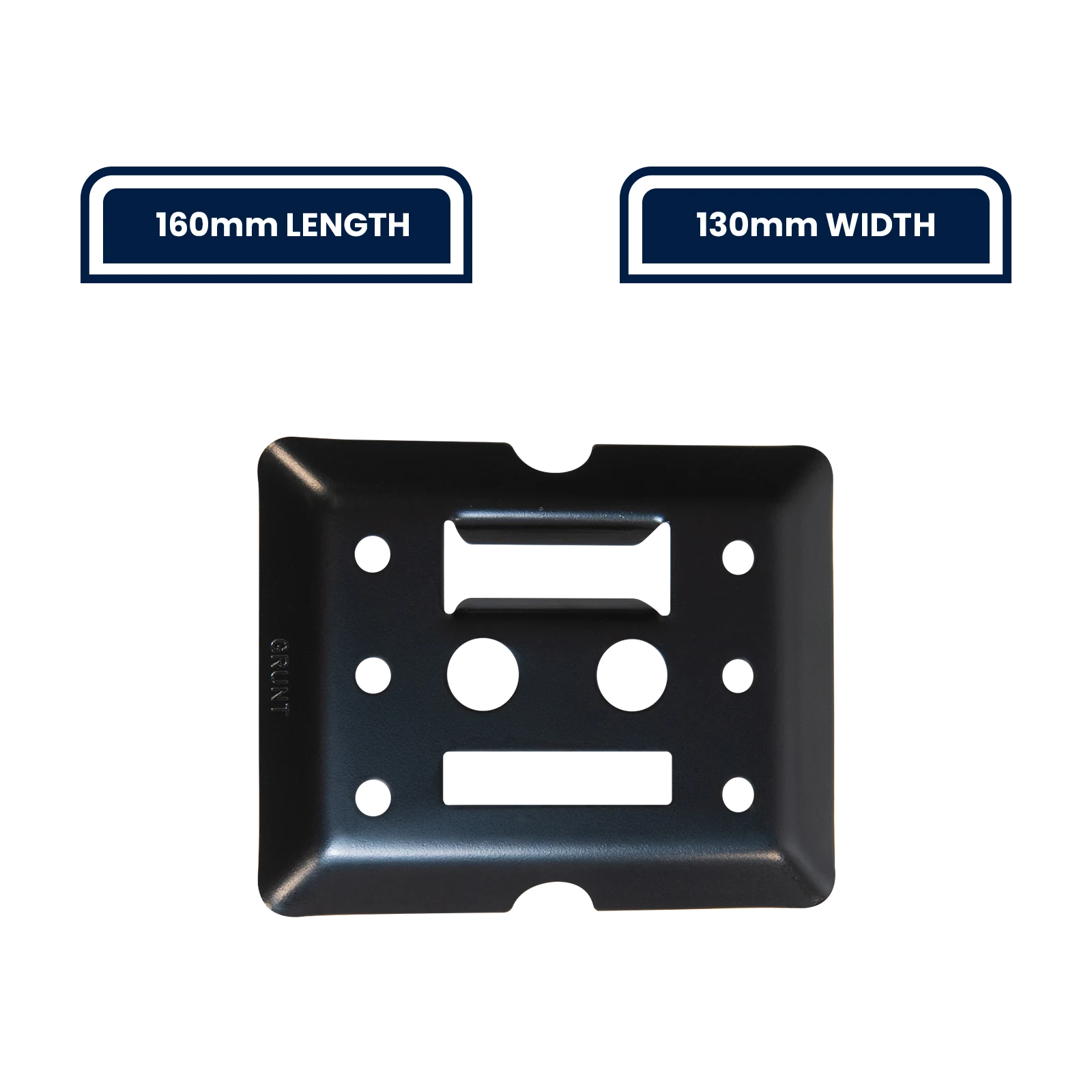 GRUNT Black E-Track Versatile Fixing Plate, 550kg Lashing Capacity