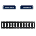 GRUNT 60cm Black Galvanised Steel Horizontal E-Track, Joinable Cargo Rail