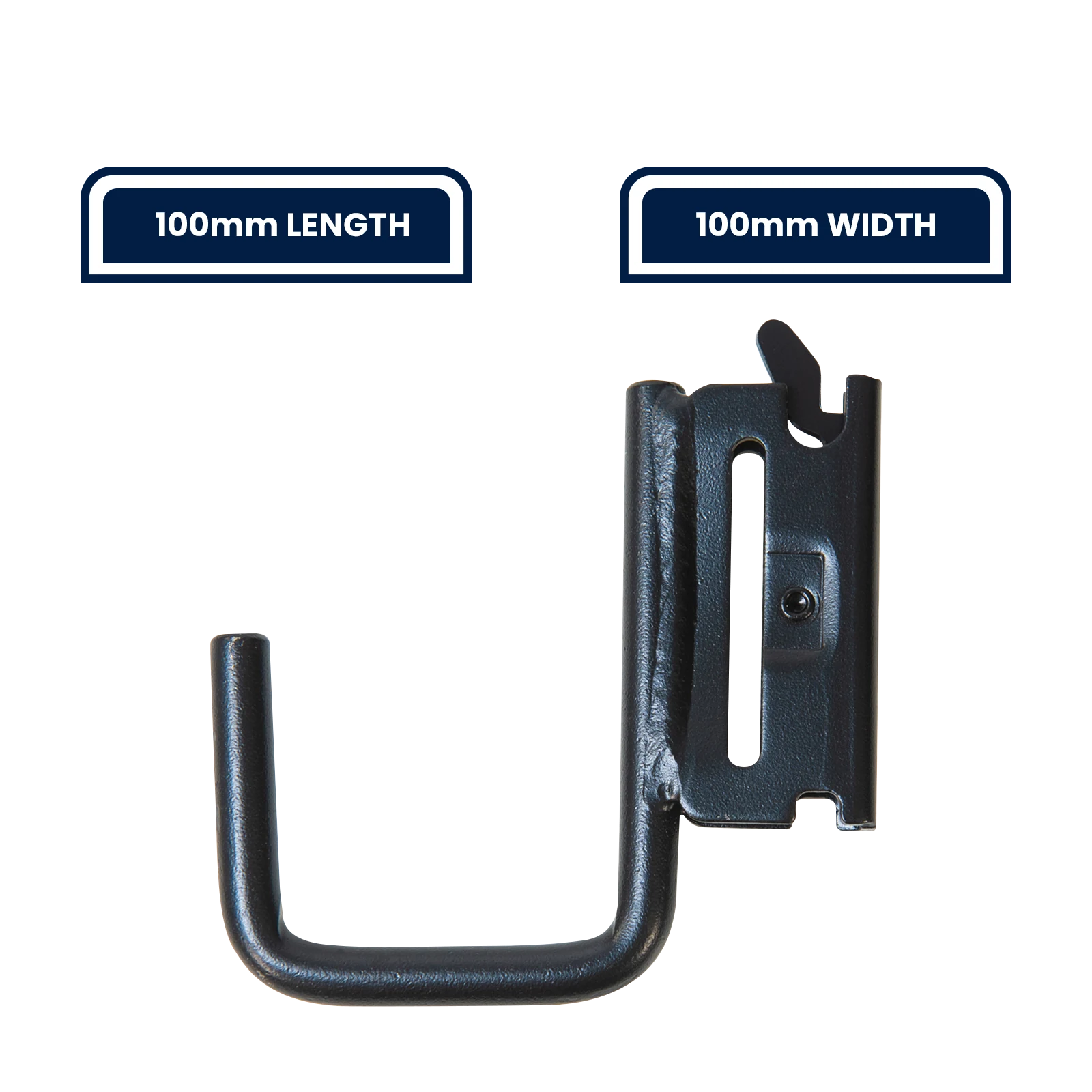 GRUNT Black E-Track Fitting with J Hook, 180kg Lashing Capacity