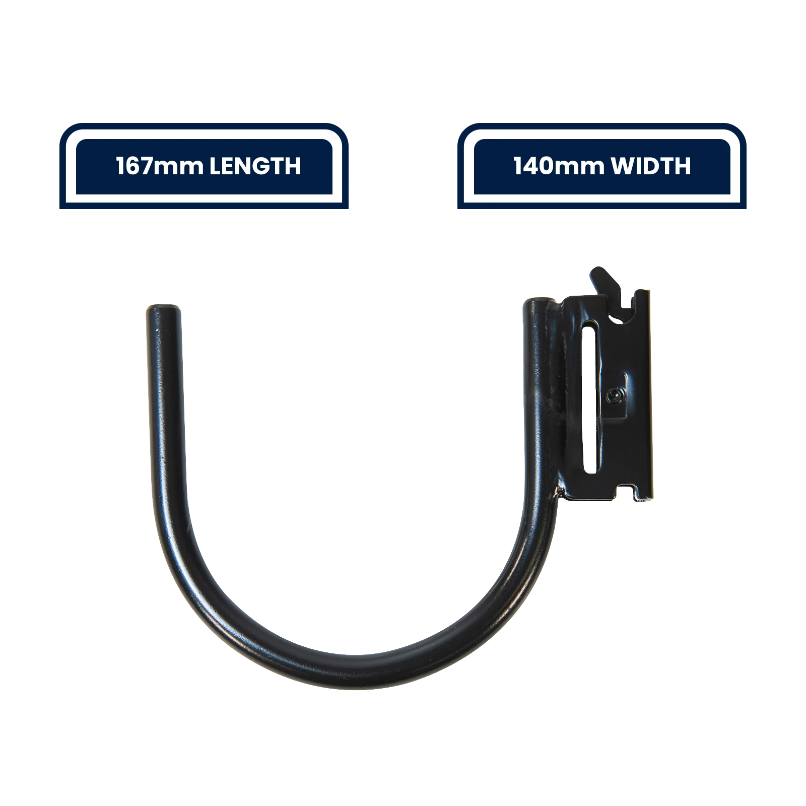 GRUNT Black E-Track Fitting with U Hook, 180kg Lashing Capacity