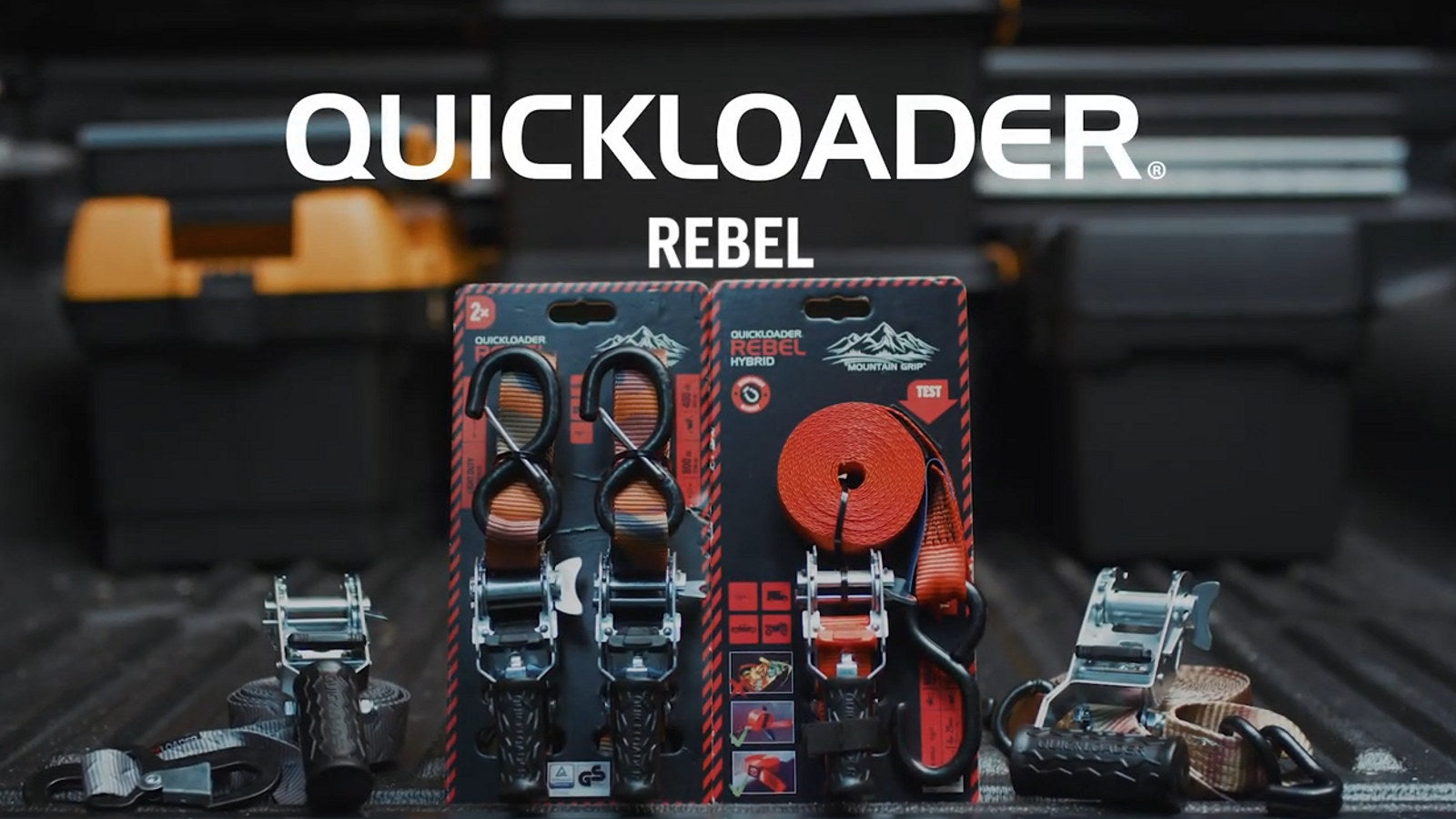 Quickloader Rebel Ratchet Strap 25mm x 4m 400kg Lashing Capacity - 2 Pack