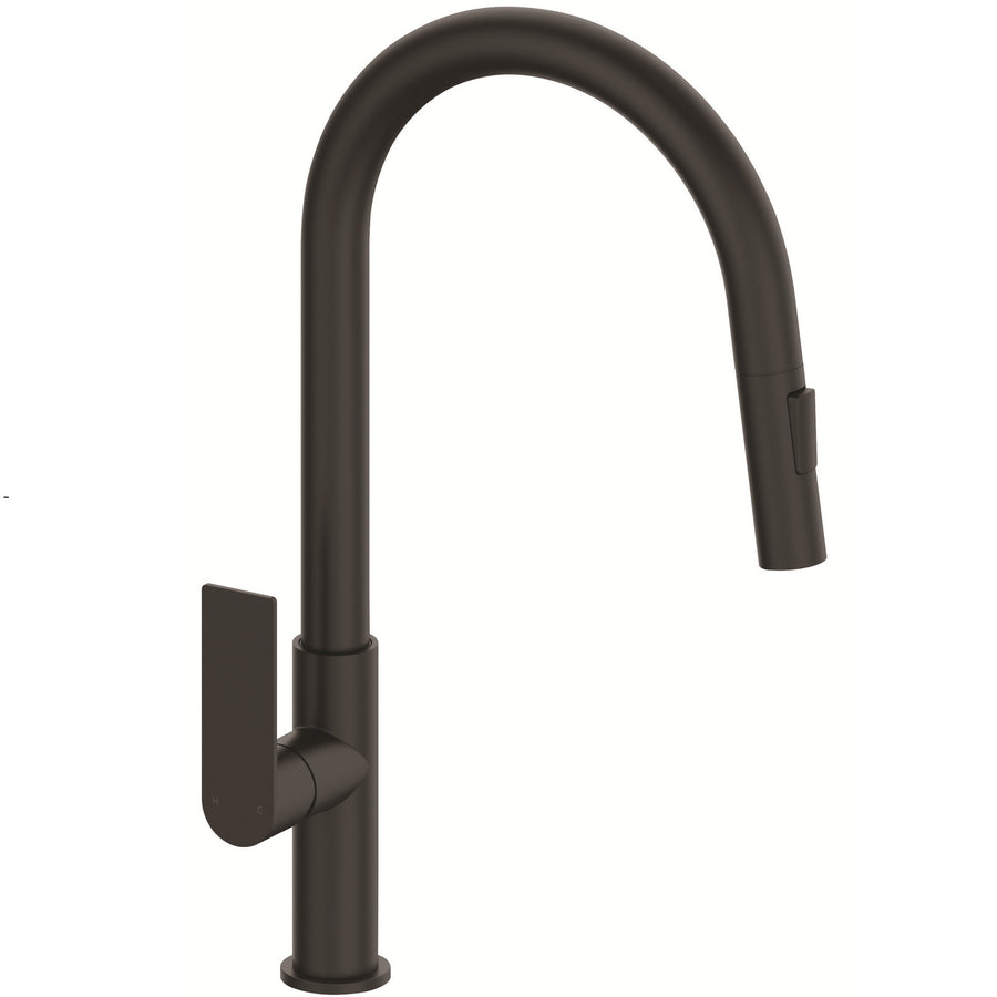 Mondella Matte Black Rococo Pull Down Sink Mixer 304 Stainless 6L/min WELS 5 Star