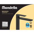 Mondella Matte Black Rococo Basin Mixer 304 Stainless 4.5L/min WELS 6 Star