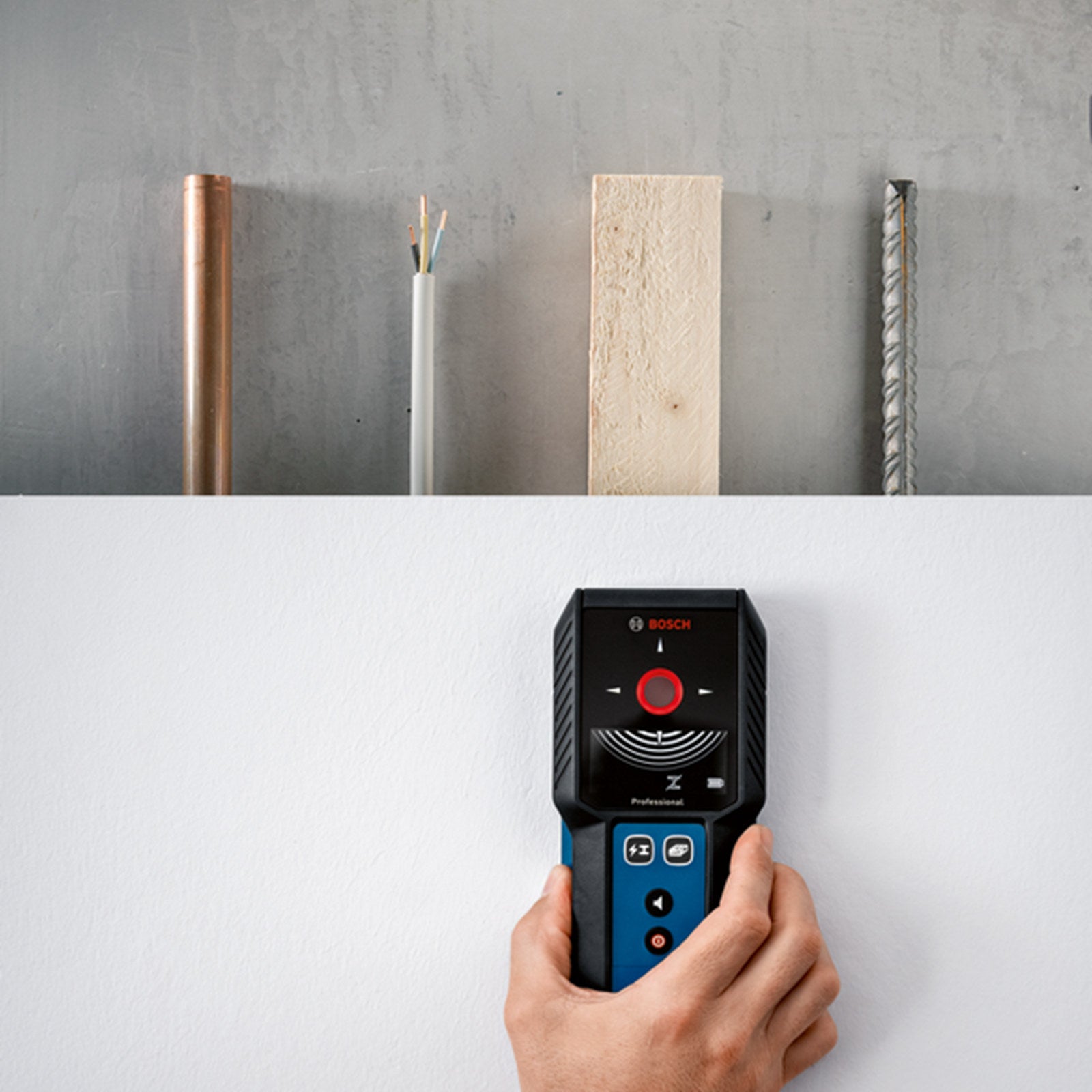 Bosch Professional GMS 120-27 Cordless Detector, IP54 Metal & Live Wire Wall Scanner