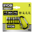 Ryobi 50mm Mixed Diamond Grit Impact Driving Bit Set - 6 Piece