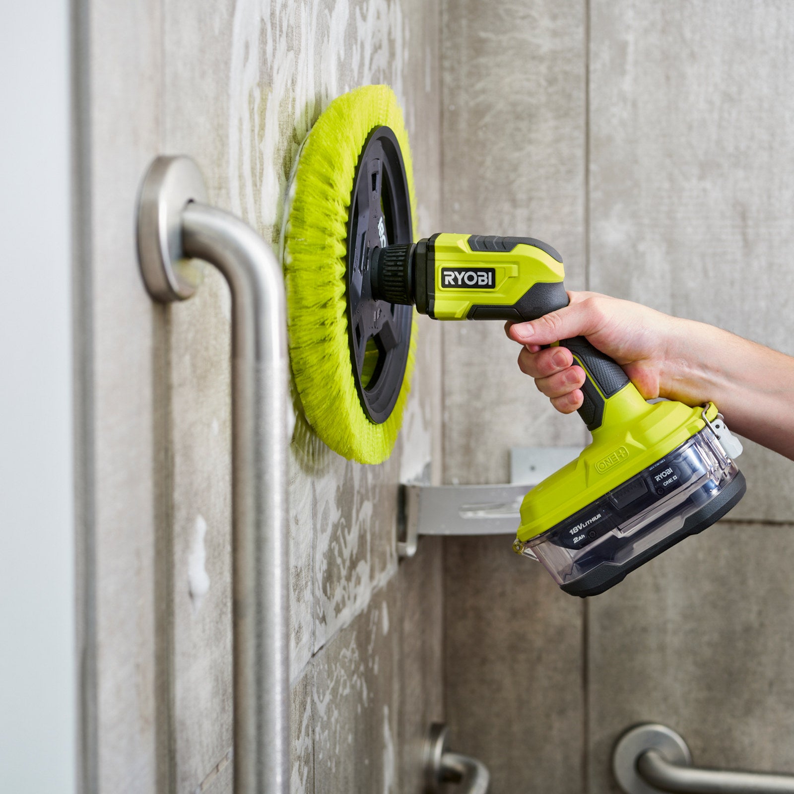 Ryobi Medium Bristle Power Scrubber Brush 280mm General Cleaning Brush