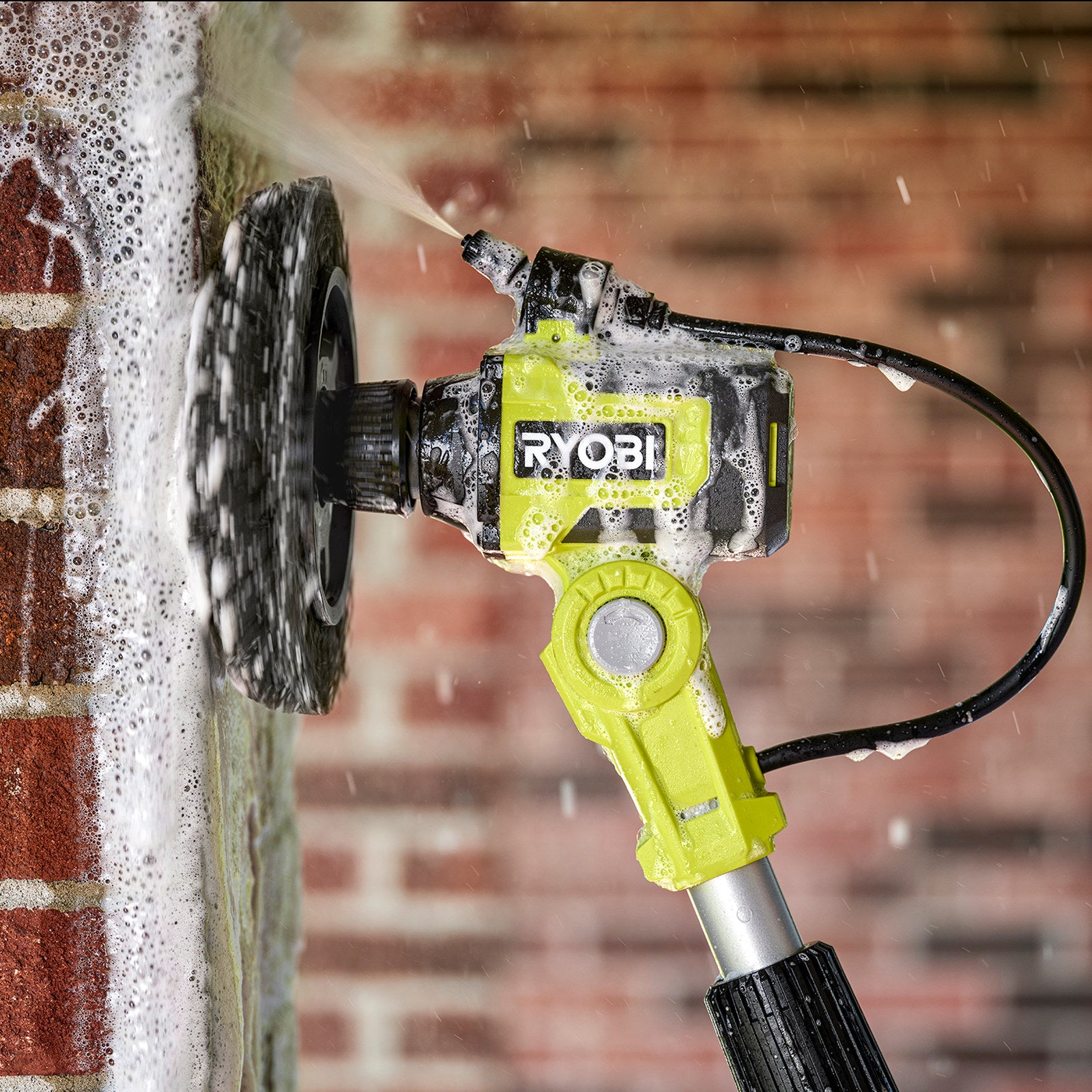 Ryobi Hard Bristle Power Scrubber Brush 178mm Outdoor Cleaning Brush