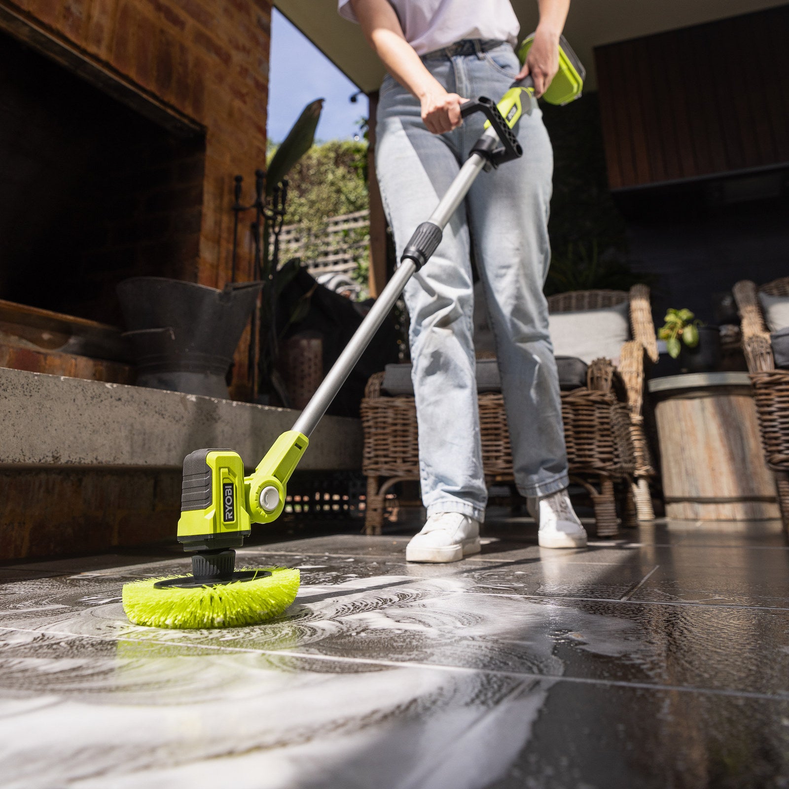 Ryobi 178mm Medium Bristle Power Scrubber Brush Attachment