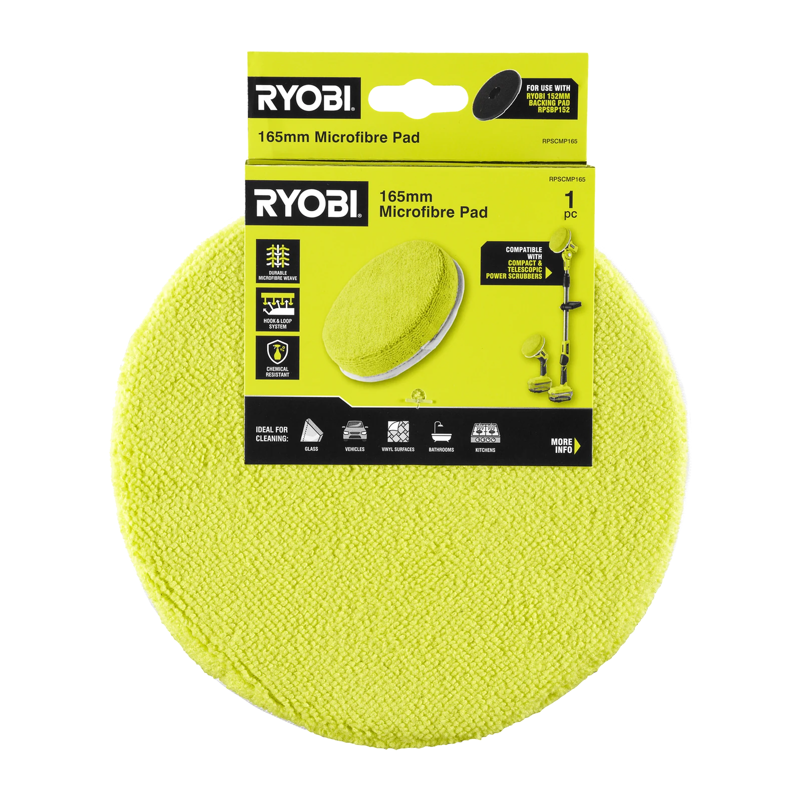 Ryobi 165mm Microfibre Cloth Cleaning Pad