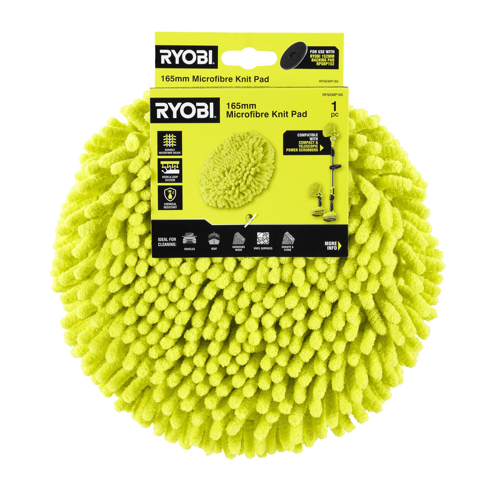 Ryobi 165mm Microfibre Knit Cleaning Pad
