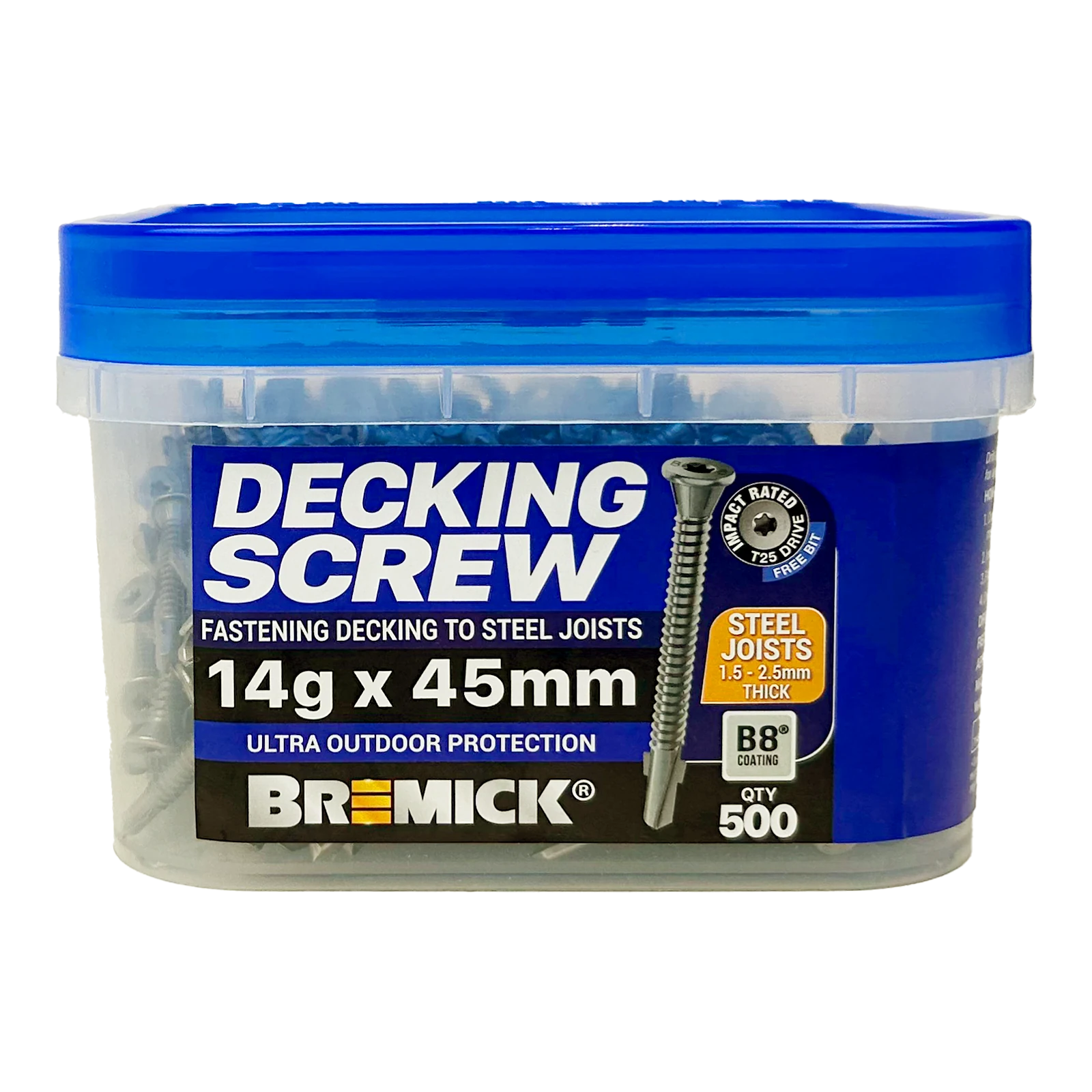 Bremick 14g x 45mm B8 Wing Truss Head T25 Decking Screw 500 Pack