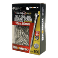 Bremick UltraFast 10g x 50mm 316 Stainless Steel T20 Trim Head Screw 100 Pack