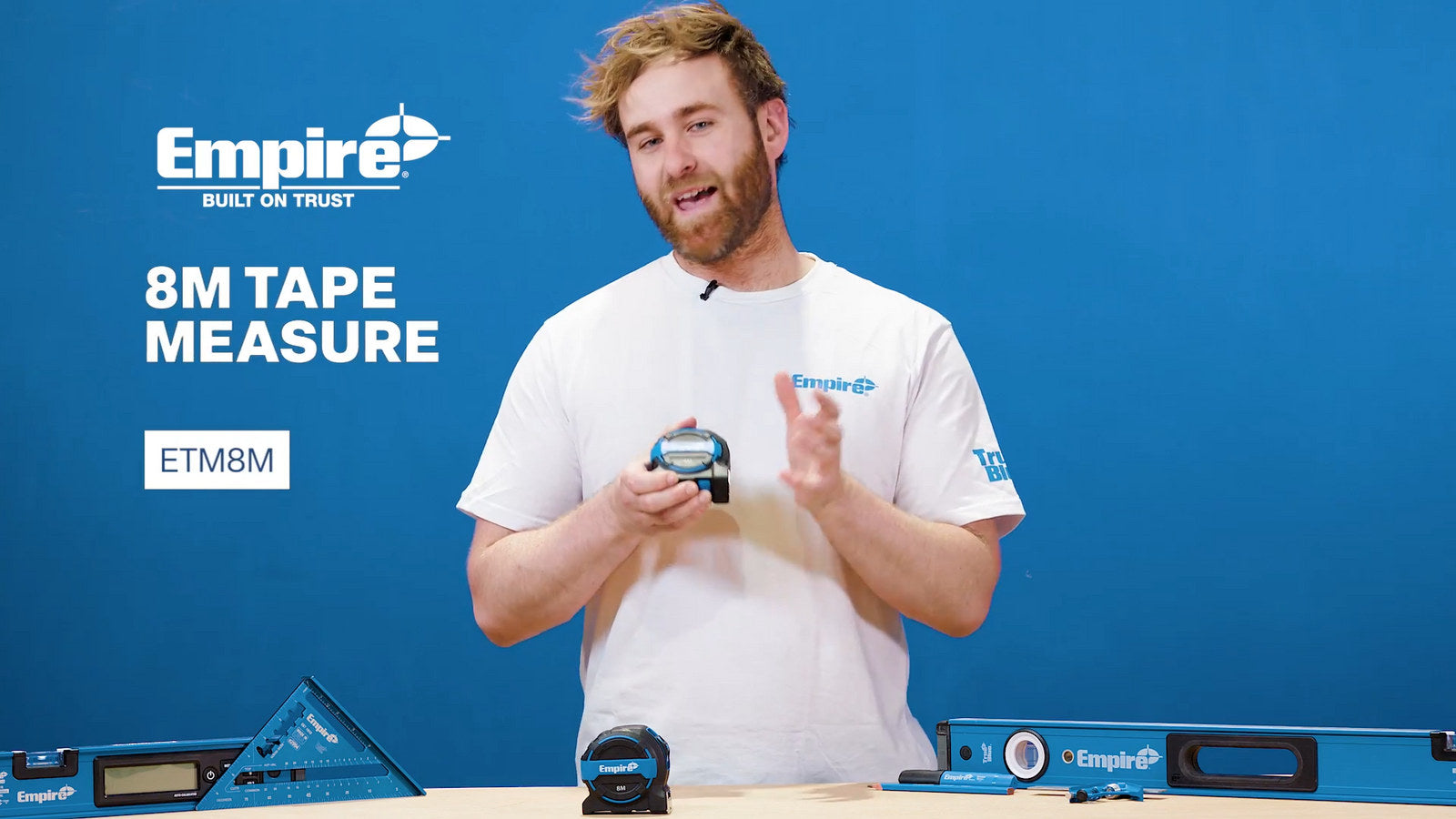 Empire 8m Tape Measure with Dual-Side Markings