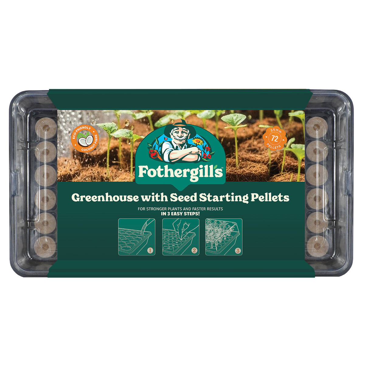 Mr Fothergill's 72-Cell Coco Fibre Pellet Greenhouse Kit