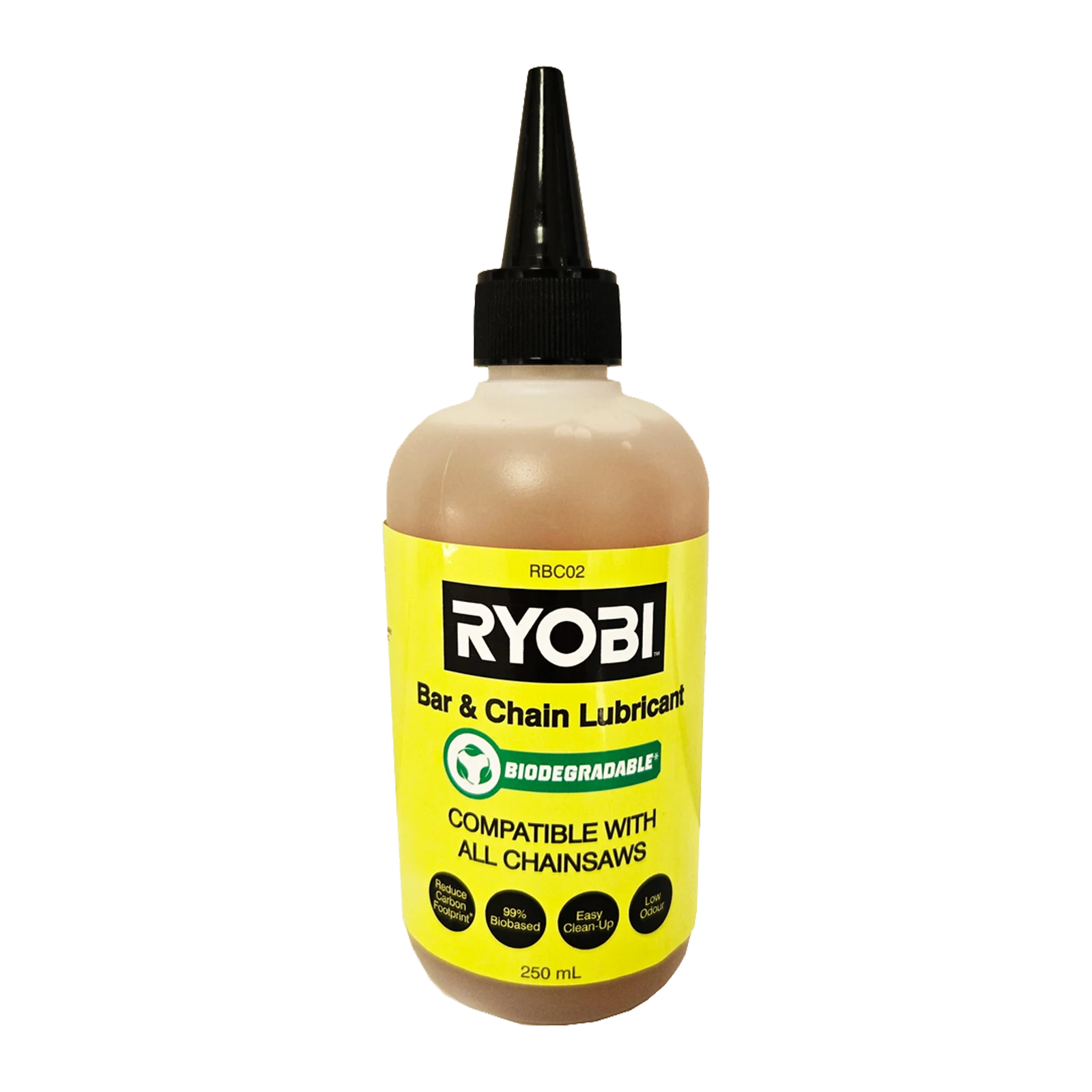 Ryobi 250ml Biodegradable Bar and Chain Oil - Chainsaw Lubricant