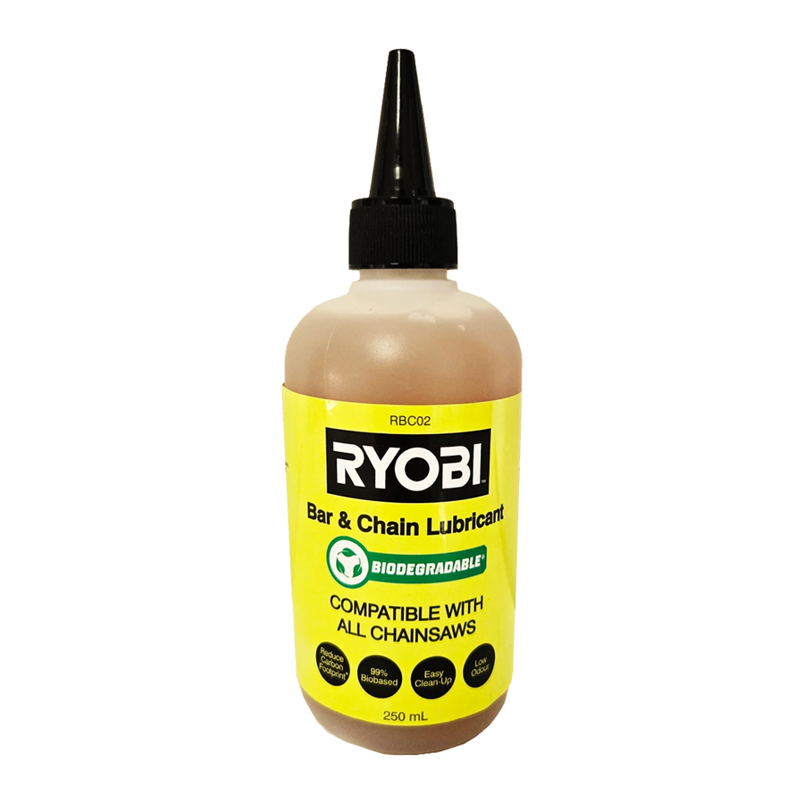Ryobi 250ml Biodegradable Bar and Chain Oil - Chainsaw Lubricant